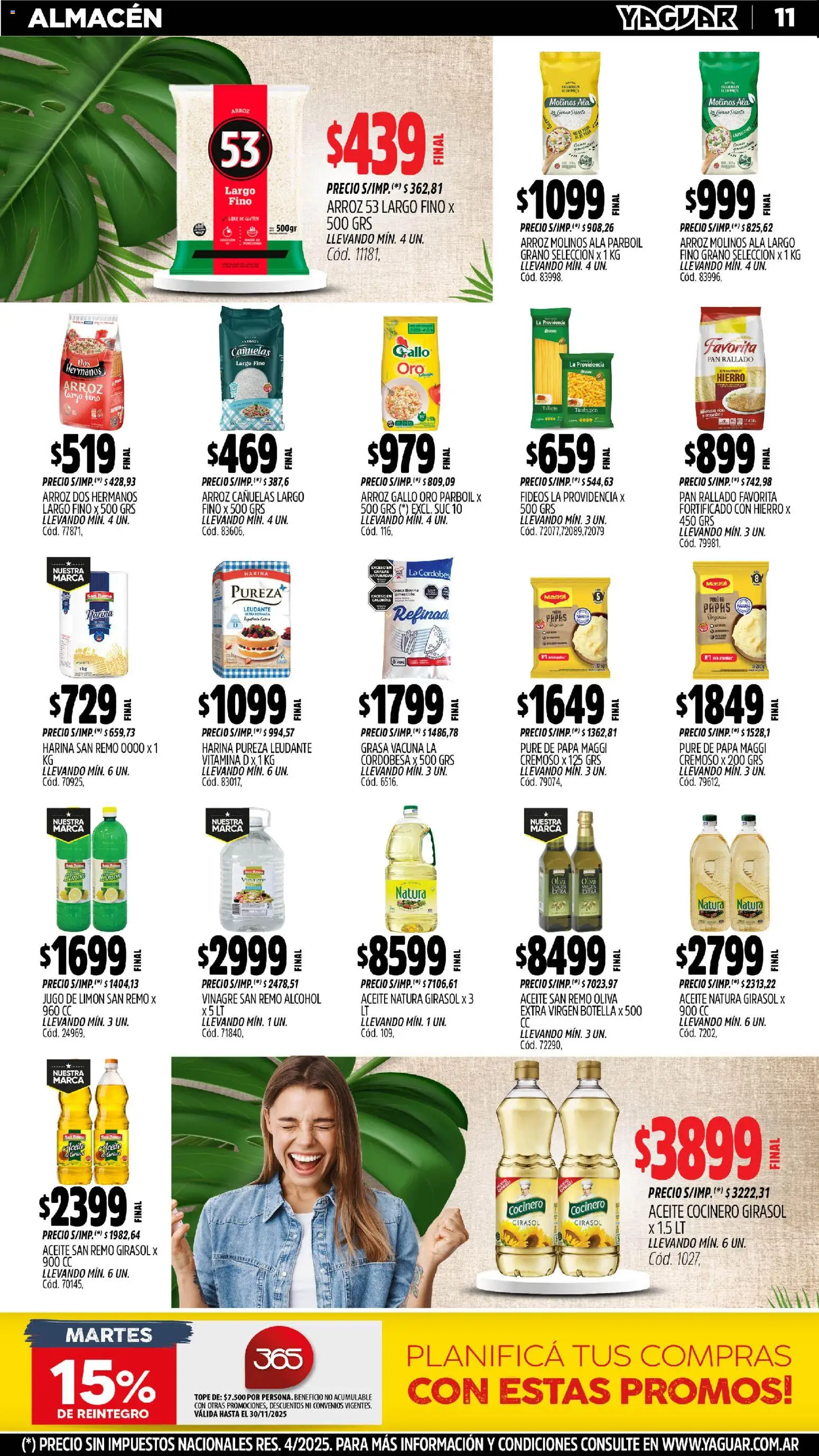 Yaguar - Córdoba │ válido desde el 10.11.2025 | Página: 12 | Productos: Harina, Aceite, Limón, Pan rallado