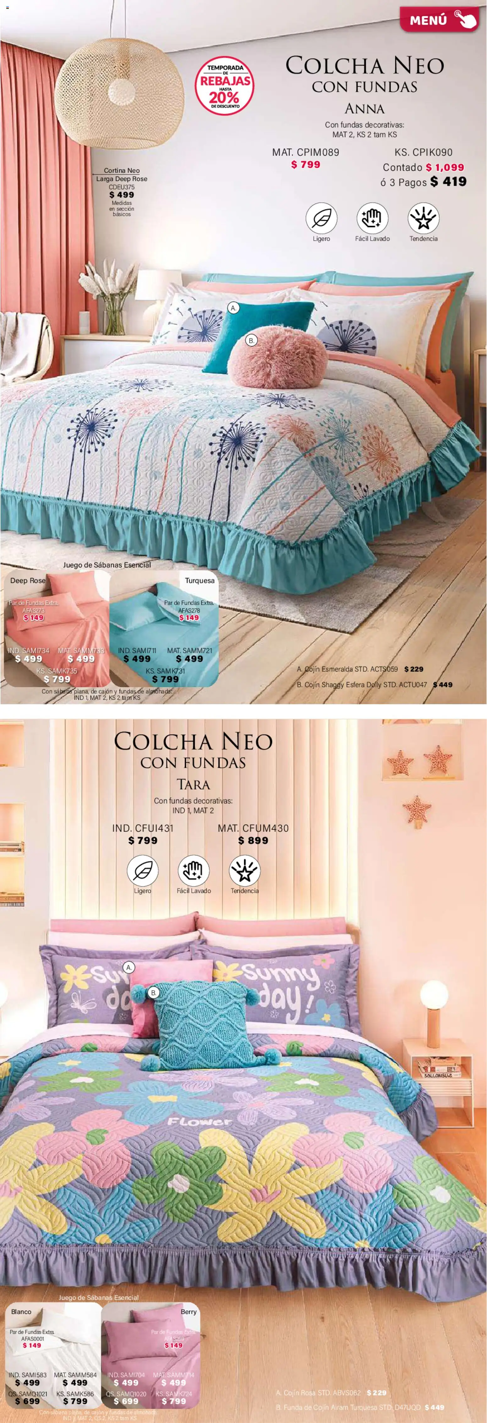 Nuevas ofertas de Colchas Concord válidas en toda la República Mexicana desde el 01.02.2026. ¡Encuentra las mejores ofertas en Colchas Concord catálogo! | Página: 84 | Productos: Juego, Funda, Almohada, Sabanas