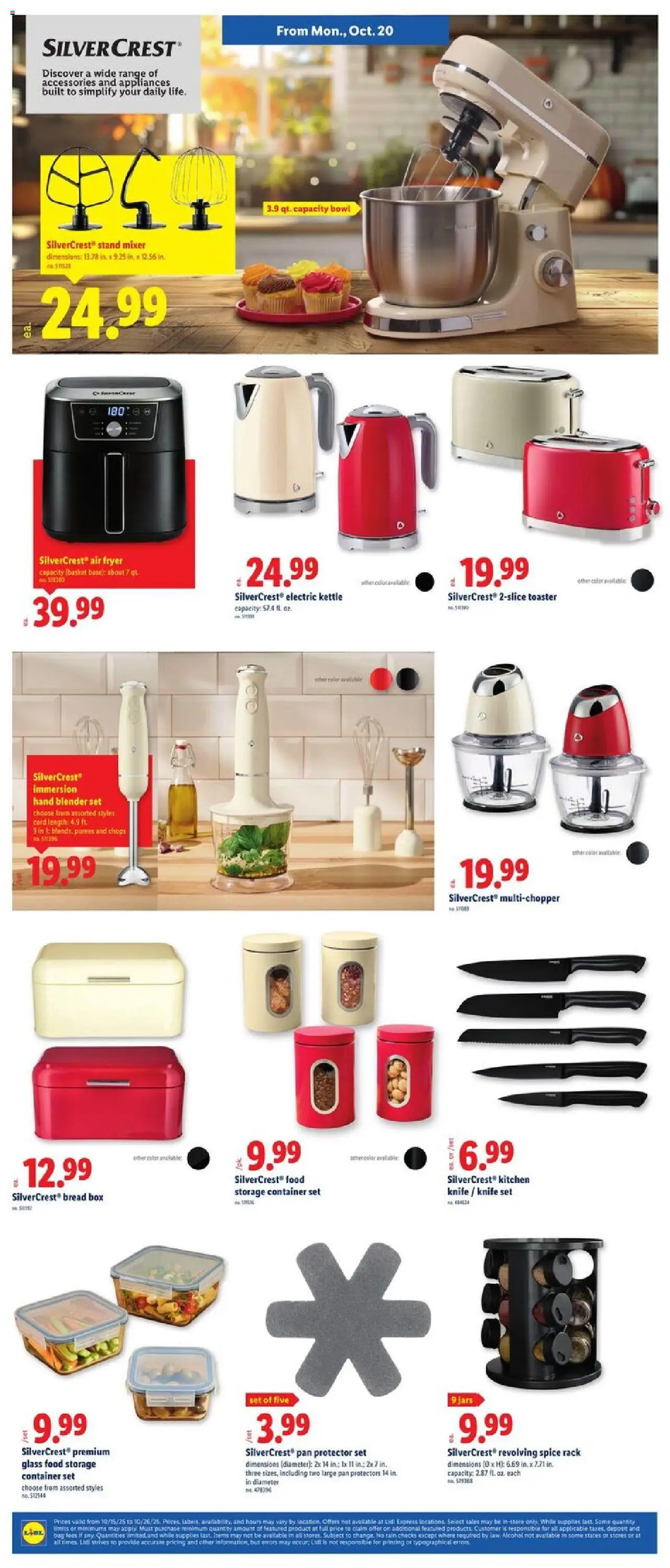Lidl Weekly Ad - valid from 15.10.2025 | Page: 5 | Products: Pan, Bread, Kettle, Mixer