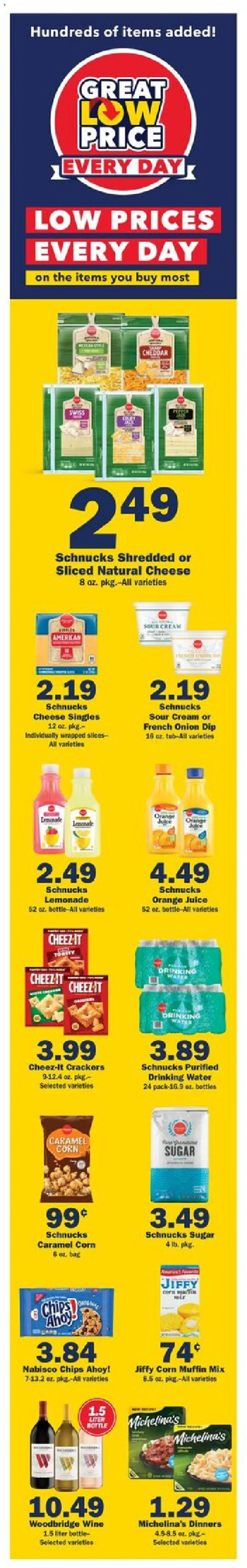 Schnucks Ad - valid from 30.07.2025 | Page: 4 | Products: Juice, Wine, Chips, Water