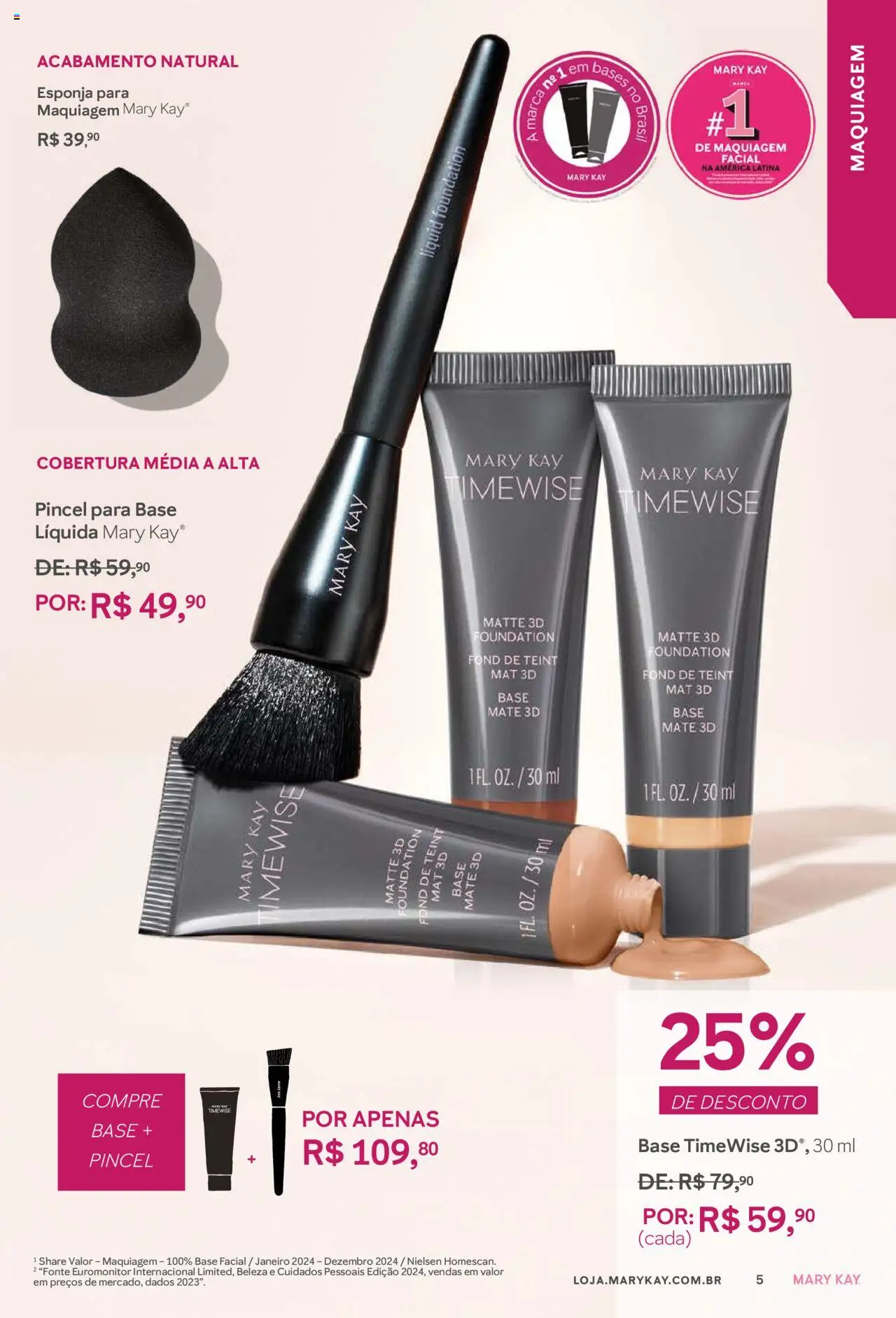 Mary Kay Folheto - válido de 01.10.2025 | Página: 5 | Produtos: Maquiagem, Pincel, Esponja, Base