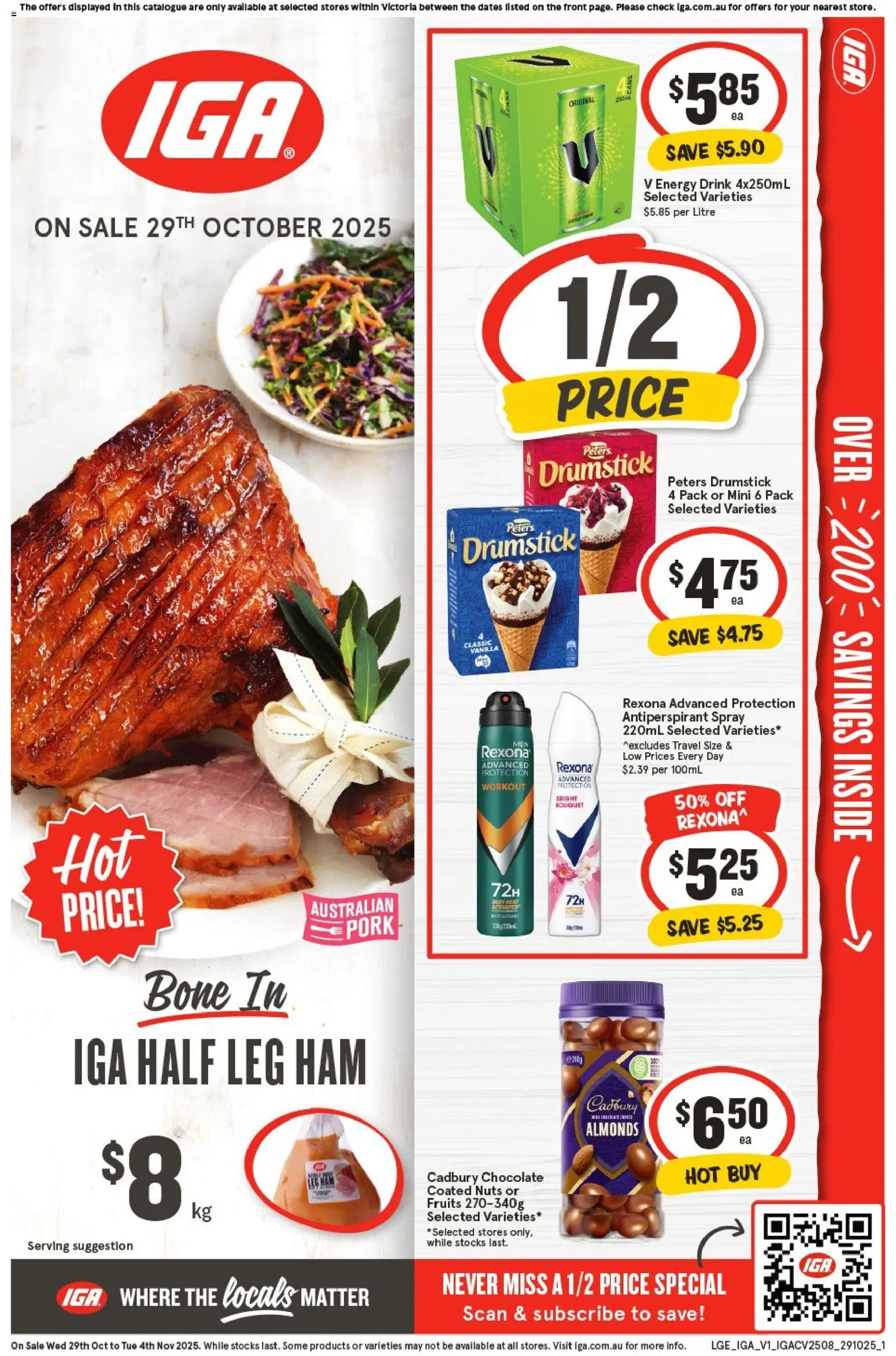 IGA catalogue - valid from 29.10.2025 | Page: 1 | Products: Almonds, Ham, Pork, Nuts