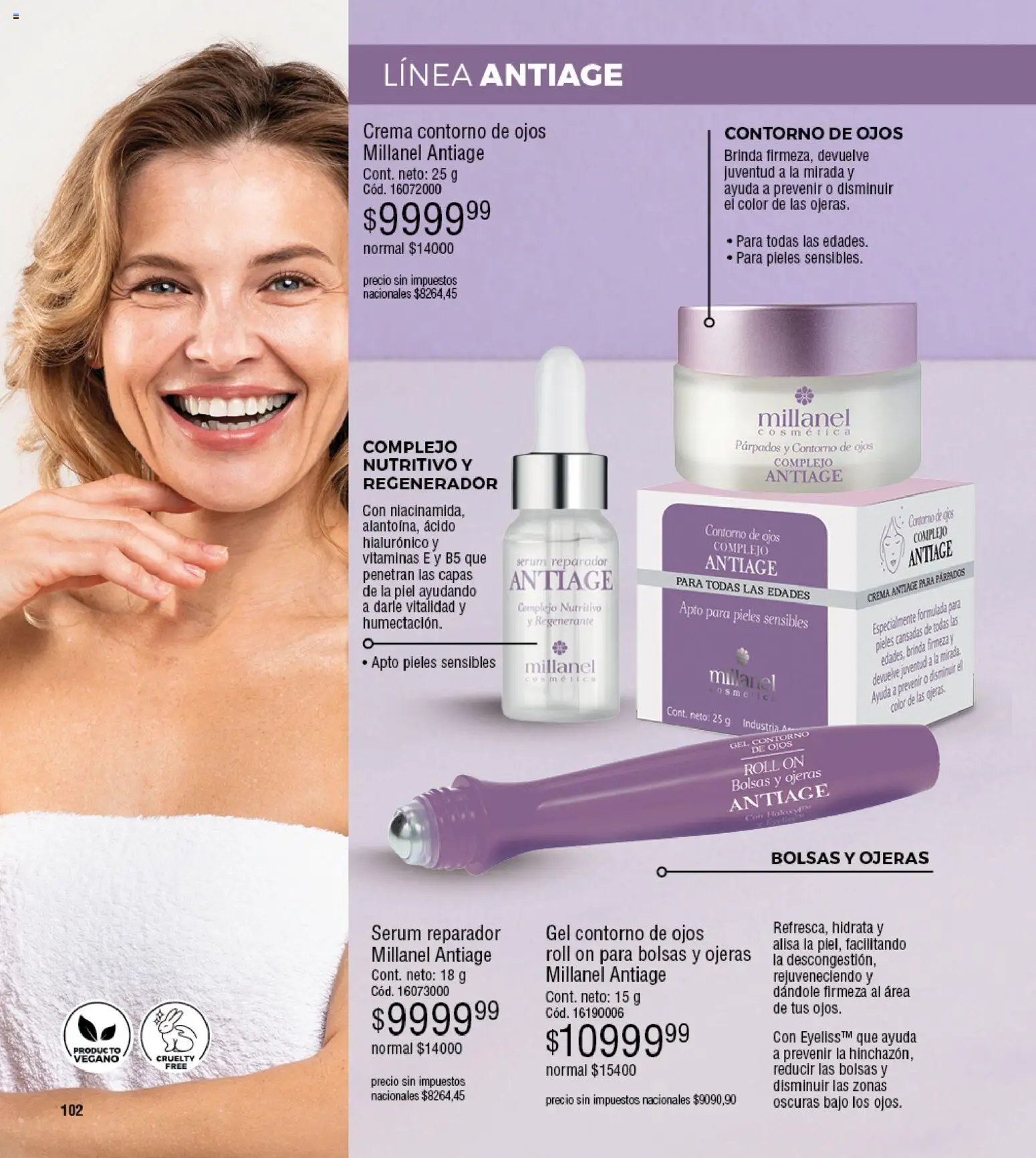 Millanel - Catálogo │ válido desde el 02.03.2026 | Página: 102 | Productos: Vitaminas, Contorno de ojos, Serum, Contorno