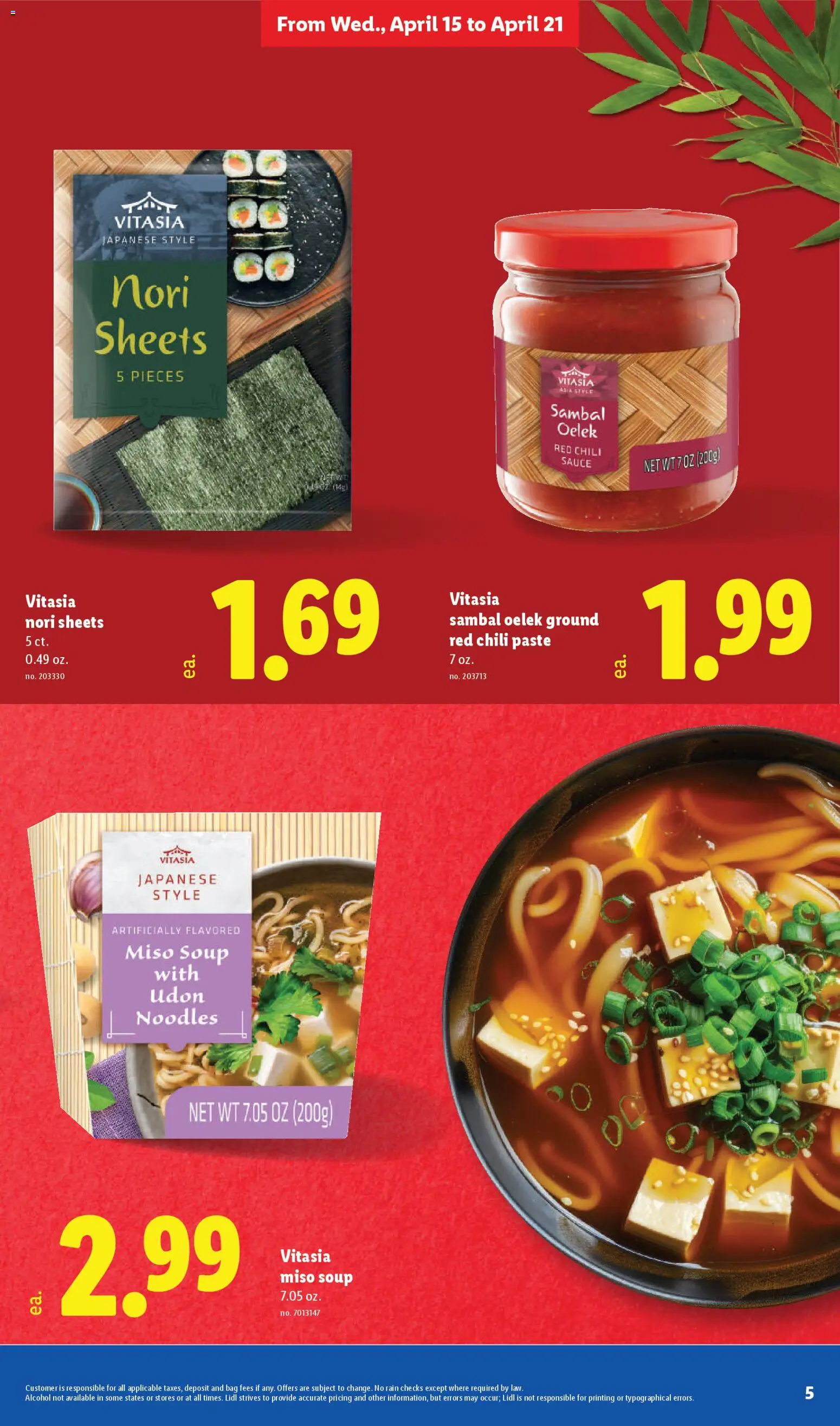 Lidl Weekly Ad - valid from 15.04.2026 | Page: 5 | Products: Noodles, Sauce, Bag