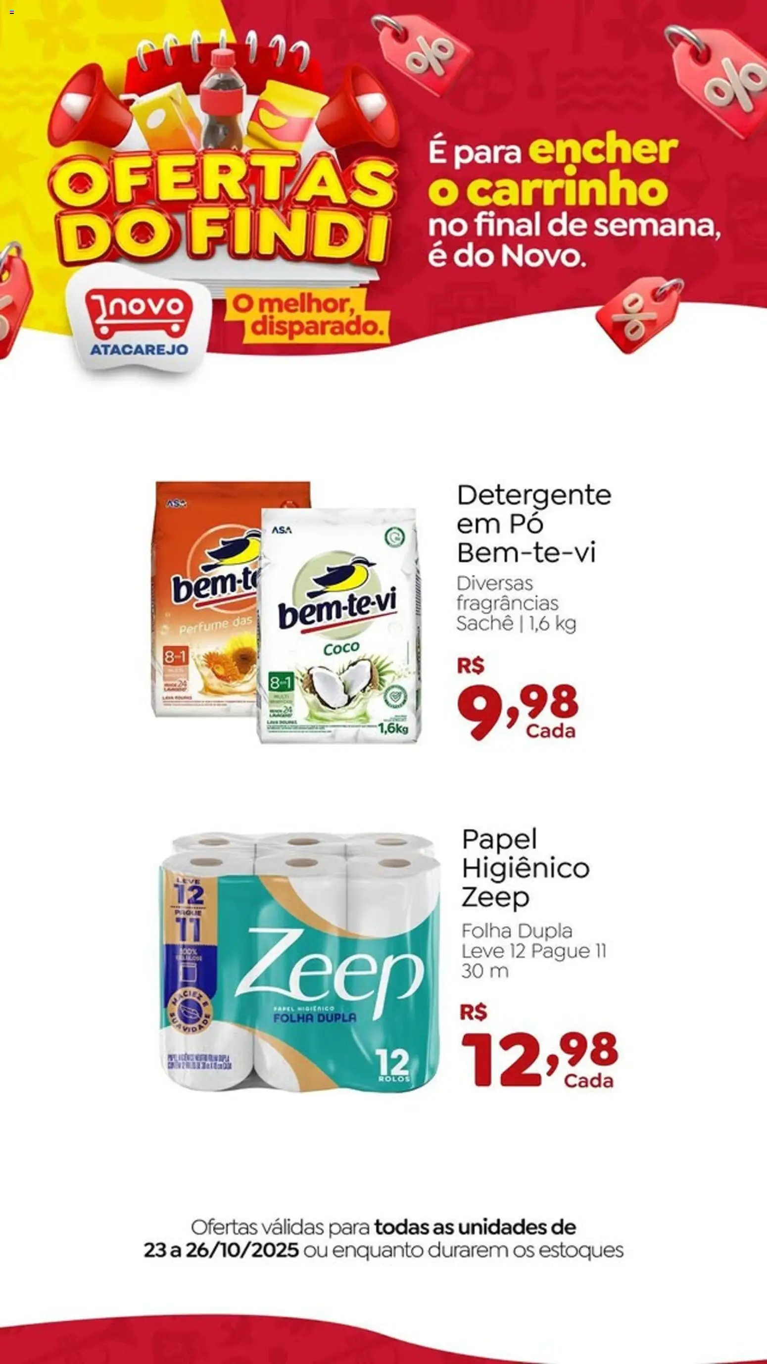 Novo Atacarejo Folheto - válido de 23.10.2025 | Página: 5 | Produtos: Coco, Perfume, Pó, Carrinho
