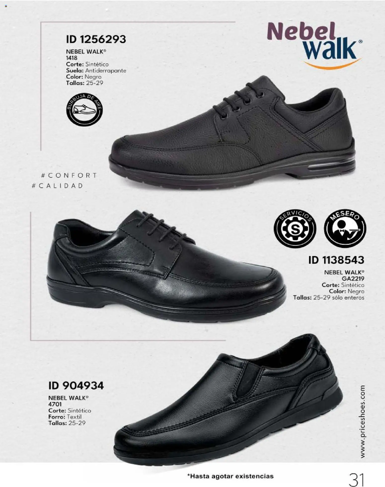 Nuevas ofertas de Price Shoes válidas en toda la República Mexicana desde el 30.12.2025. ¡Encuentra las mejores ofertas en Price Shoes catálogo Trabajo y Servicio! | Página: 31