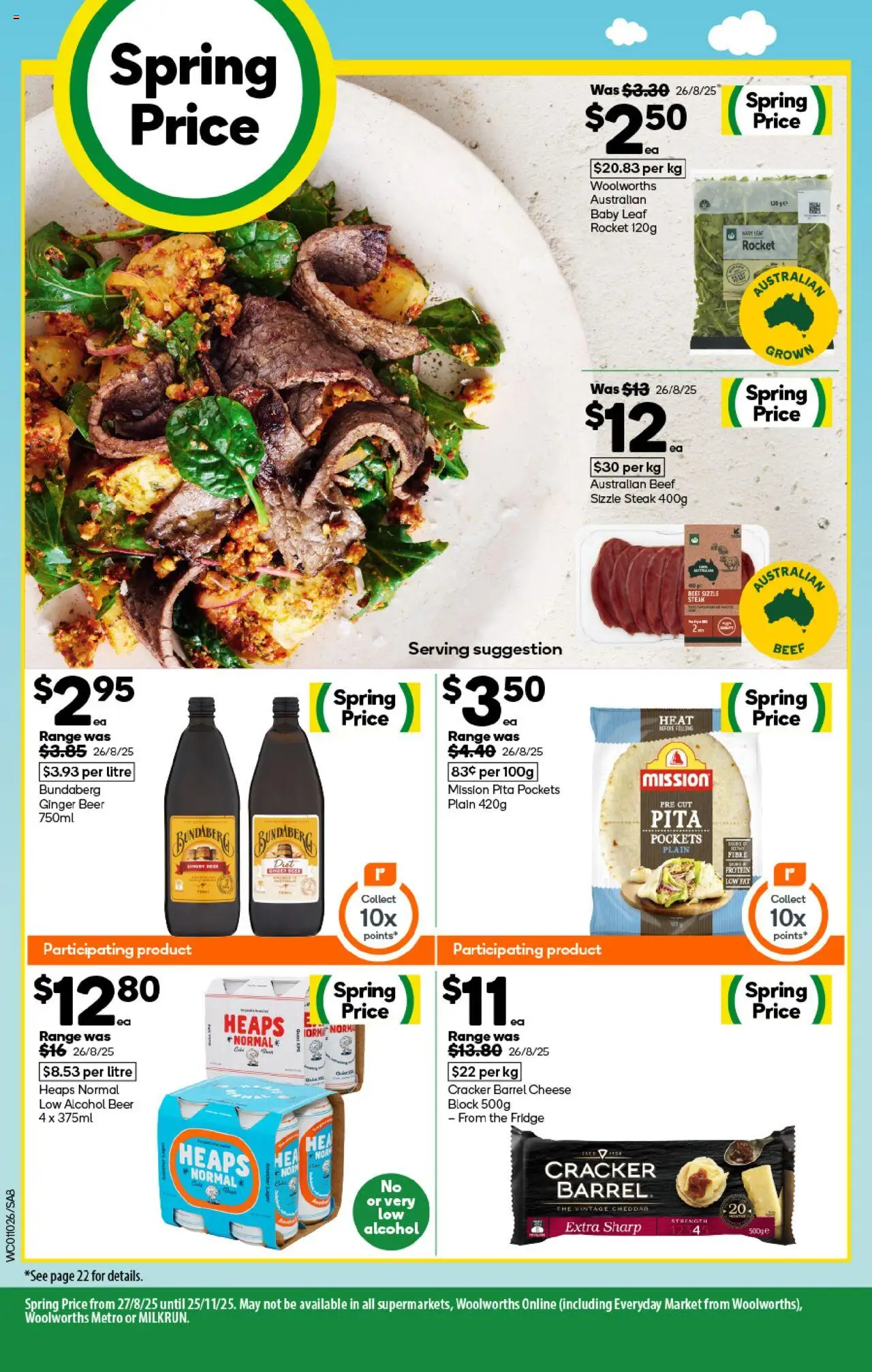 Woolworths catalogue - valid from 01.10.2025 | Page: 8 | Products: Ginger, Beer, Rocket, Steak