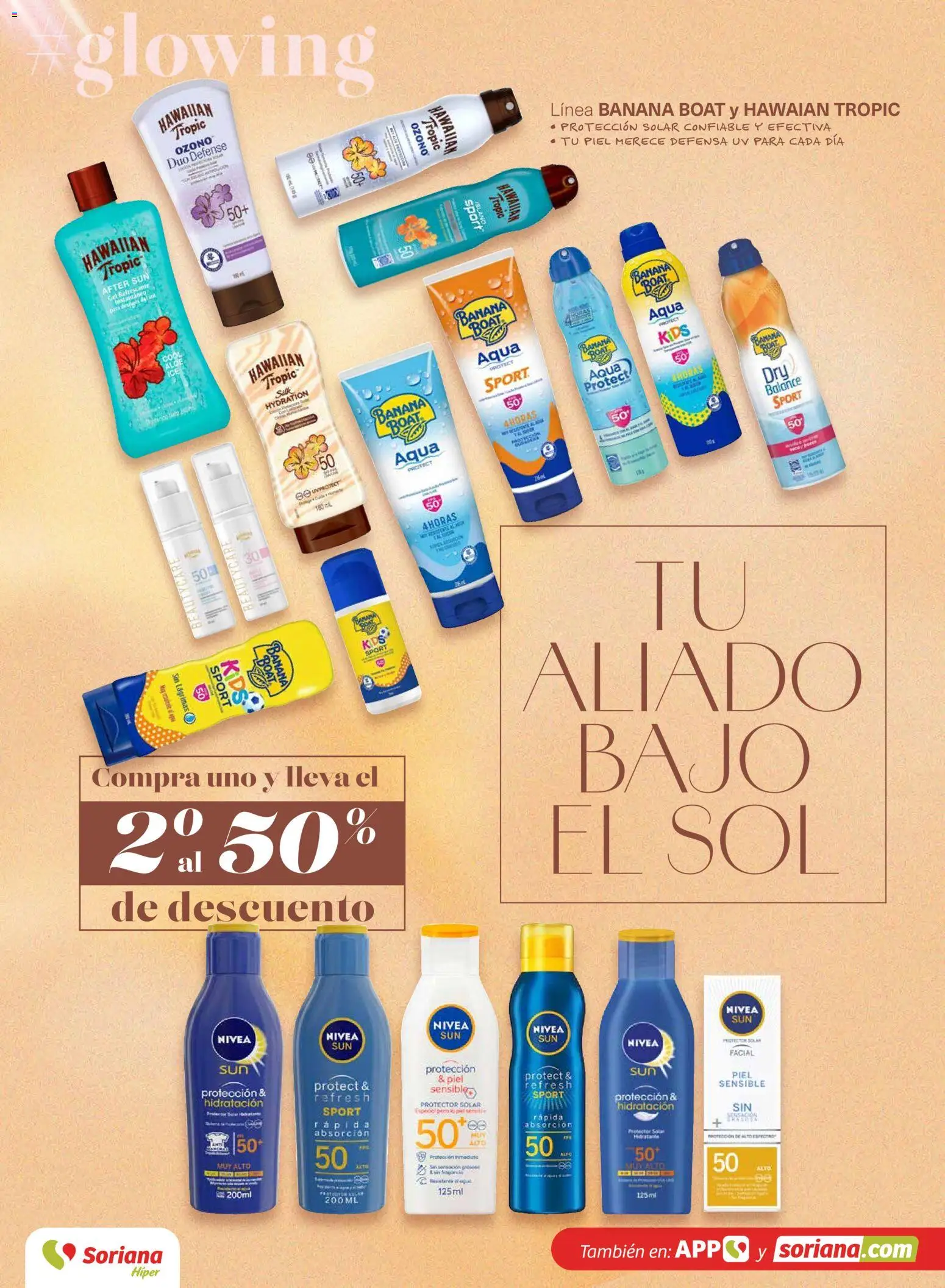 Nuevas ofertas de Soriana válidas en toda la República Mexicana desde el 12.03.2026. ¡Encuentra las mejores ofertas en Soriana Glowing Descubre tu belleza Híper Nacional! | Página: 15 | Productos: Protector solar