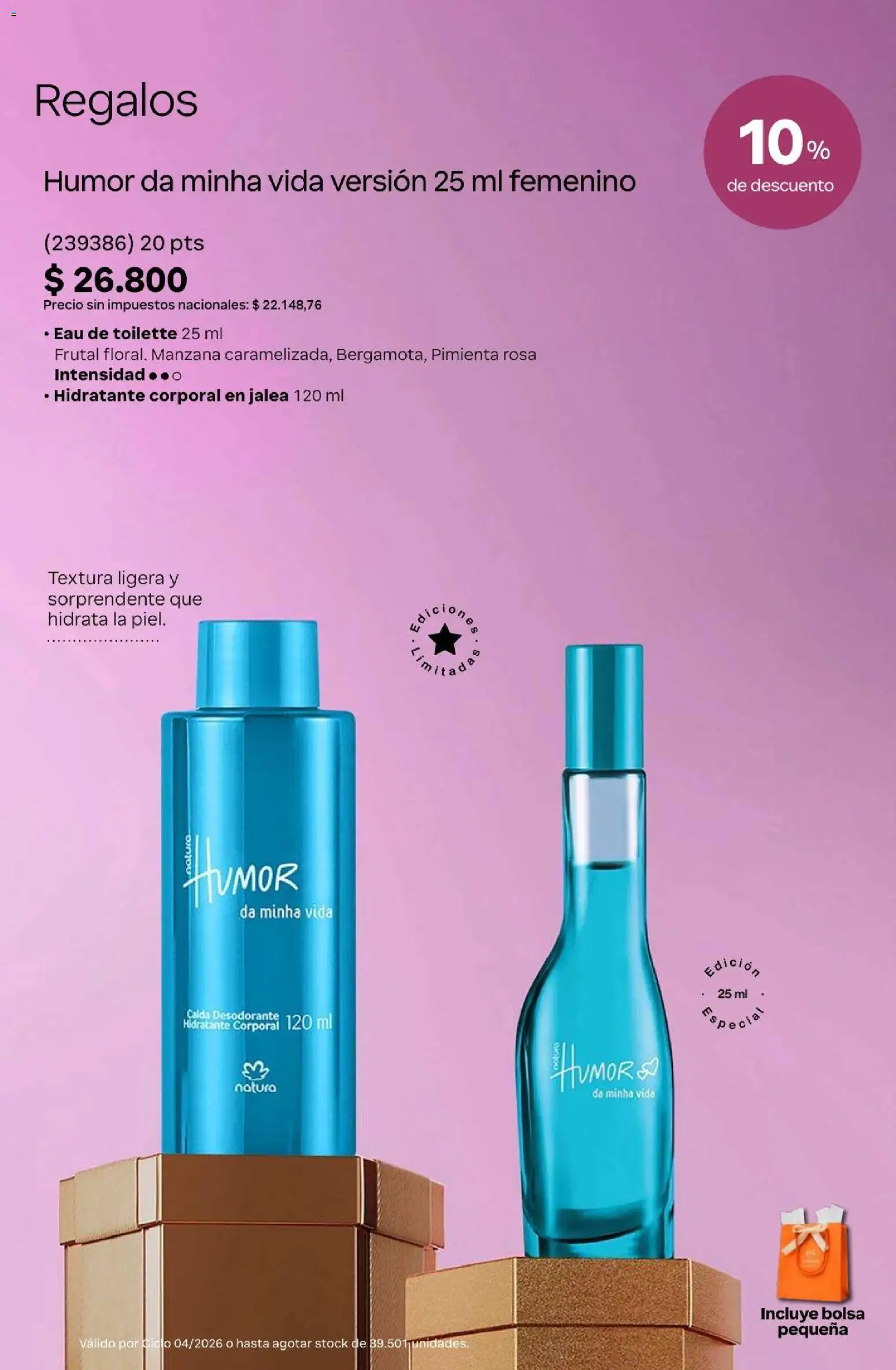 Natura Catálogo Ciclo 4/2026 │ válido desde el 01.04.2026 | Página: 11 | Productos: Bolsa, Eau de toilette, Pimienta, Desodorante