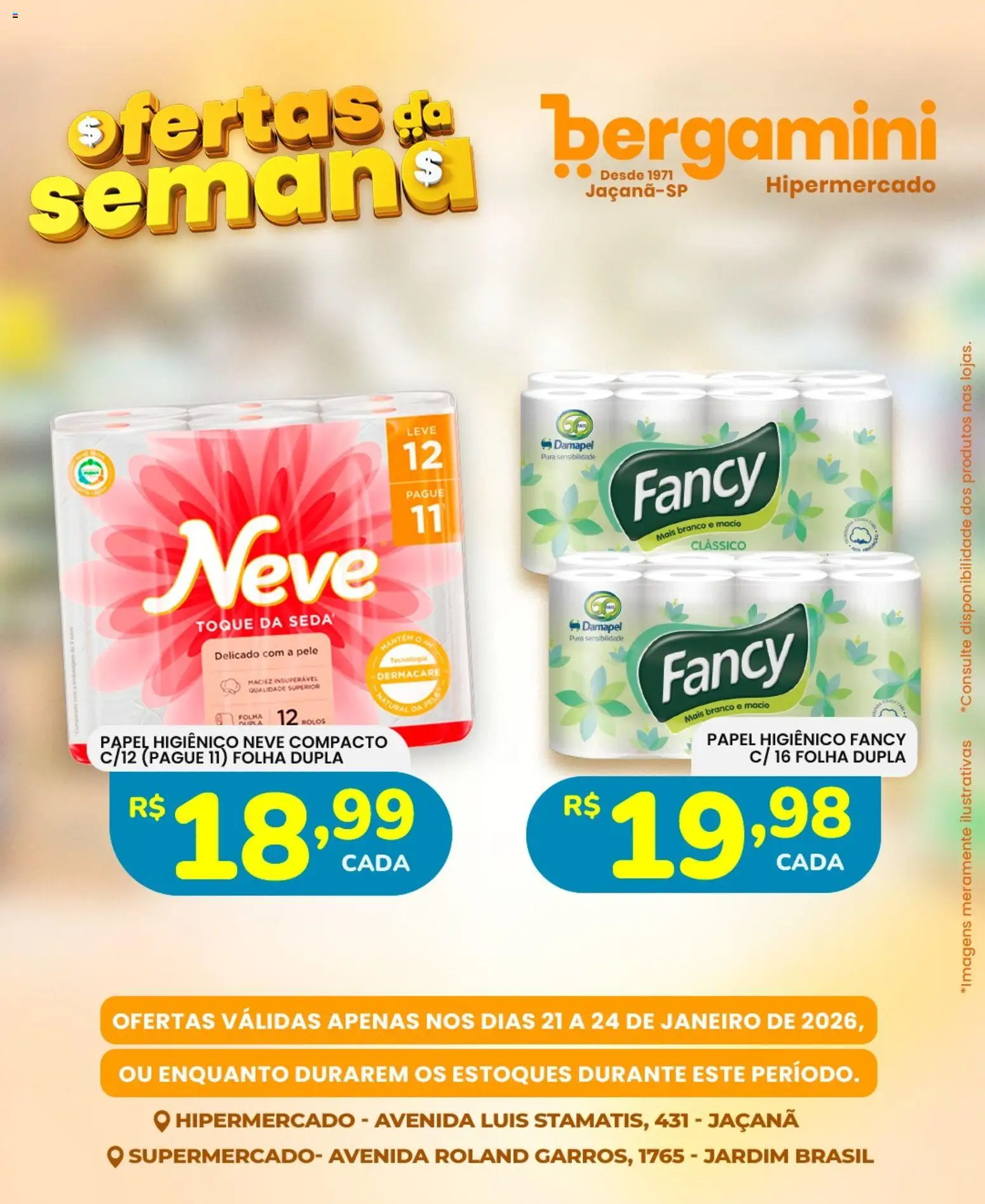 Supermercado Bergamini Folheto - válido de 21.01.2026 | Página: 9 | Produtos: Papel higiênico