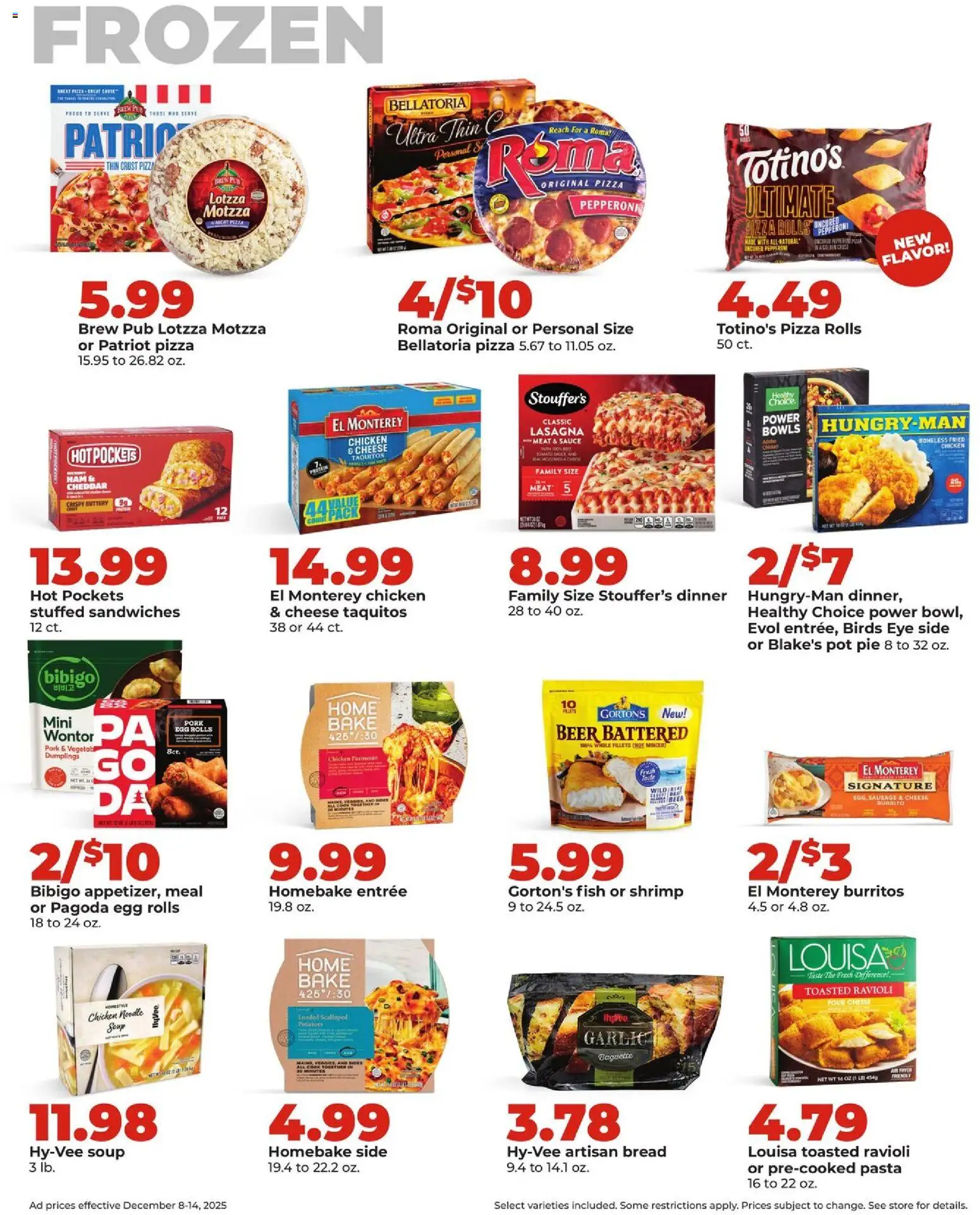 HyVee Weekly Ad - valid from 08.12.2025 | Page: 32 | Products: Cheese, Ham, Sauce, Garlic