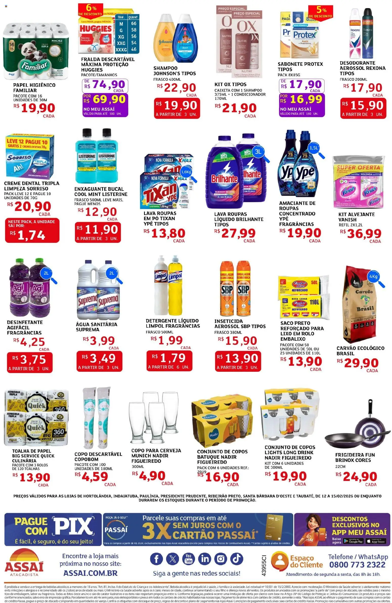 Assaí Atacadista Folheto - válido de 12.02.2026 | Página: 4 | Produtos: Cerveja, Sabonete, Bebida, Vanish
