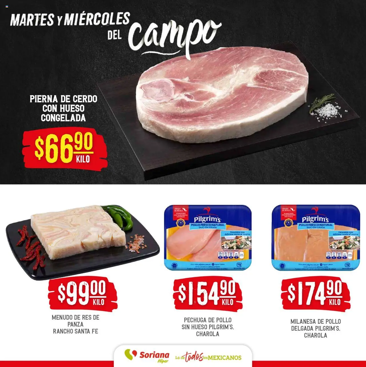 Nuevas ofertas de Soriana válidas en toda la República Mexicana desde el 29.07.2025. ¡Encuentra las mejores ofertas en Soriana - Martes y Miércoles del Campo Híper: Juárez! | Página: 5 | Productos: Pollo, Milanesa, Cerdo, Res