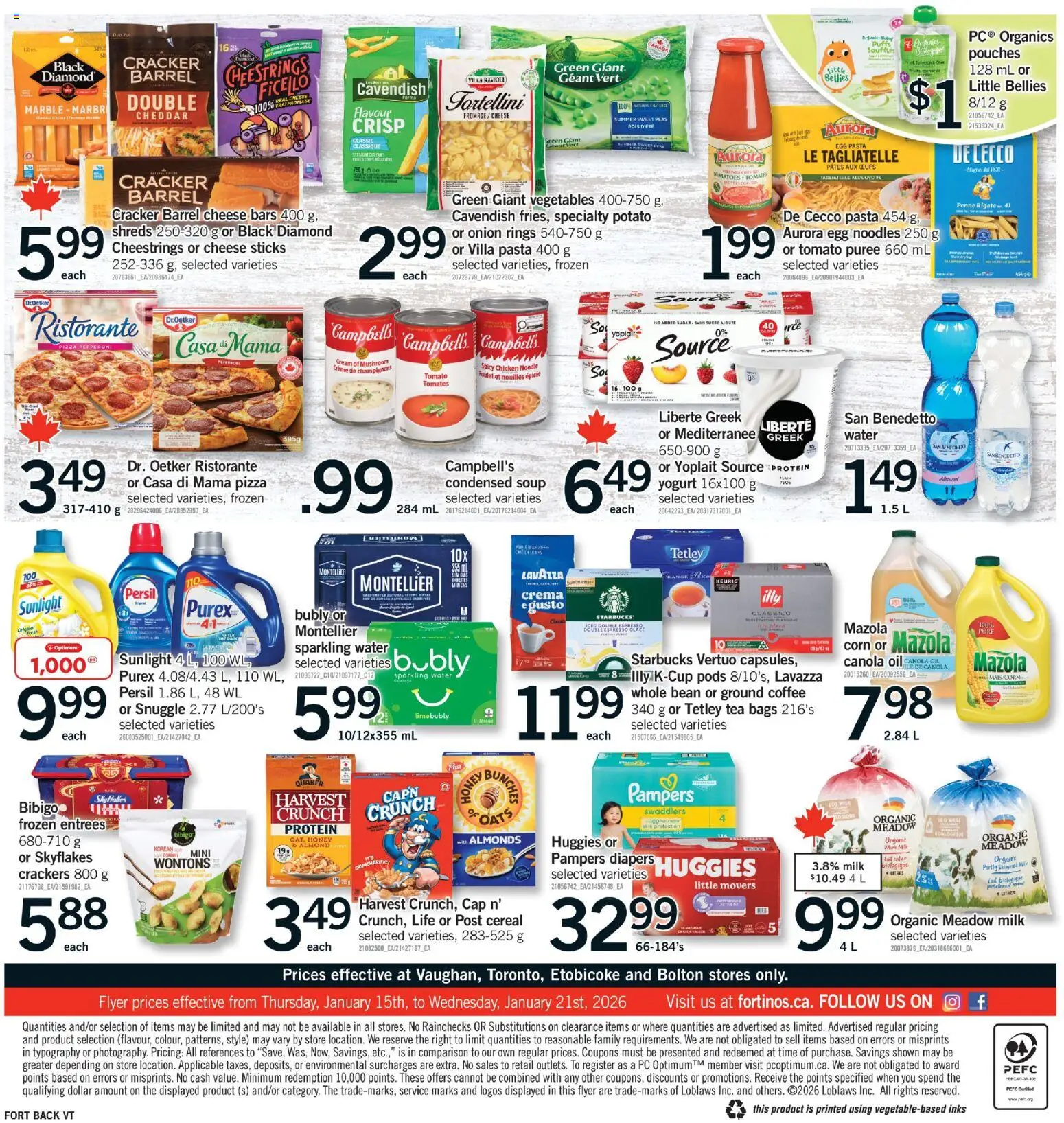 Fortinos flyer valid from 15.01.2026 | Page: 2 | Products: Tea, Noodles, Cap, Oil