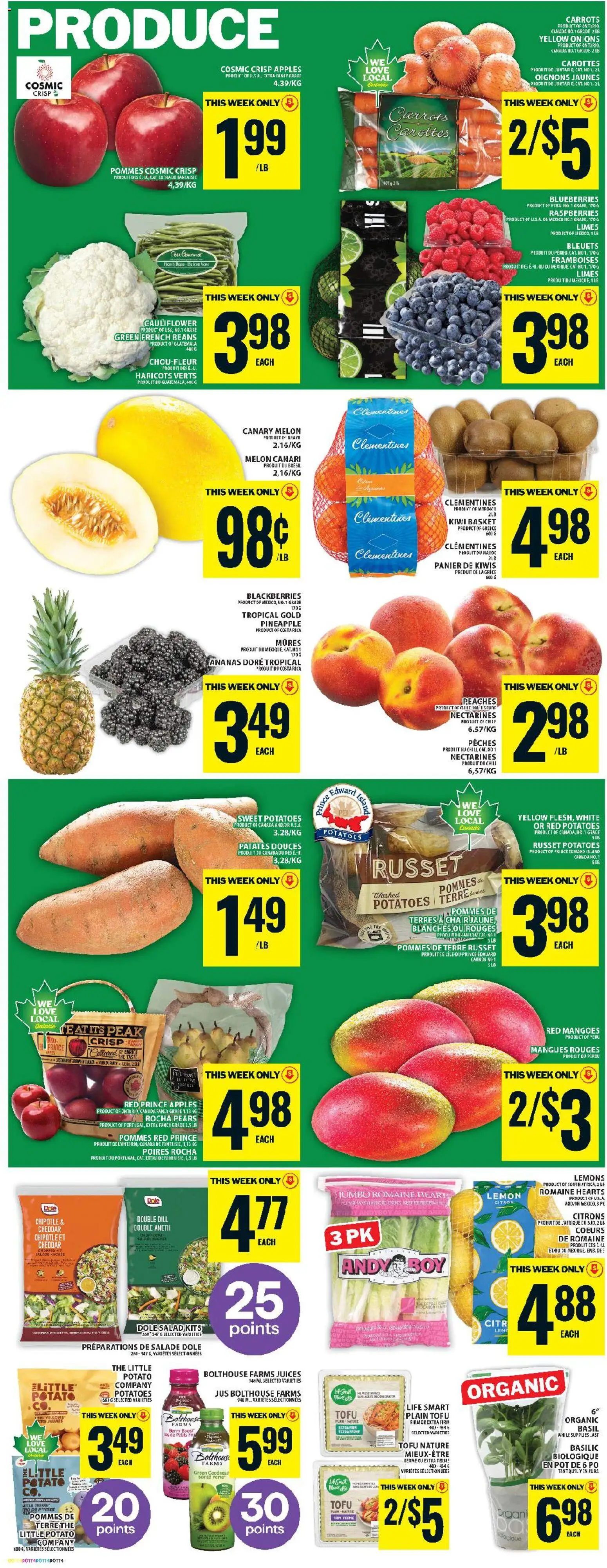Food Basics flyer valid from 12.02.2026 | Page: 7 | Products: Pineapple, Salad, Basket, Apples