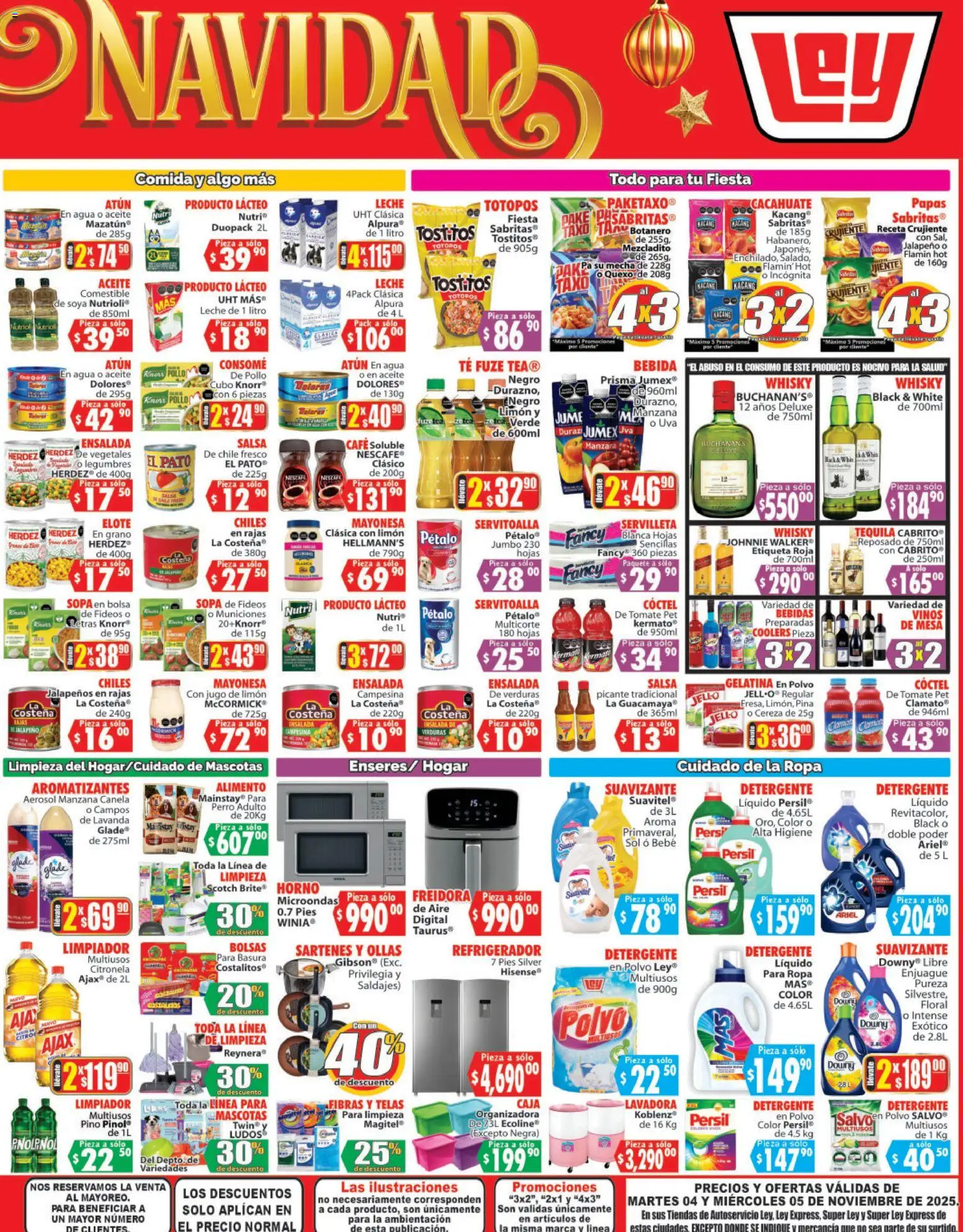 Nuevas ofertas de Casa Ley válidas en toda la República Mexicana desde el 04.11.2025. ¡Encuentra las mejores ofertas en Casa Ley folleto Autoservicio! | Página: 4 | Productos: Agua, Leche, Ensalada, Ropa