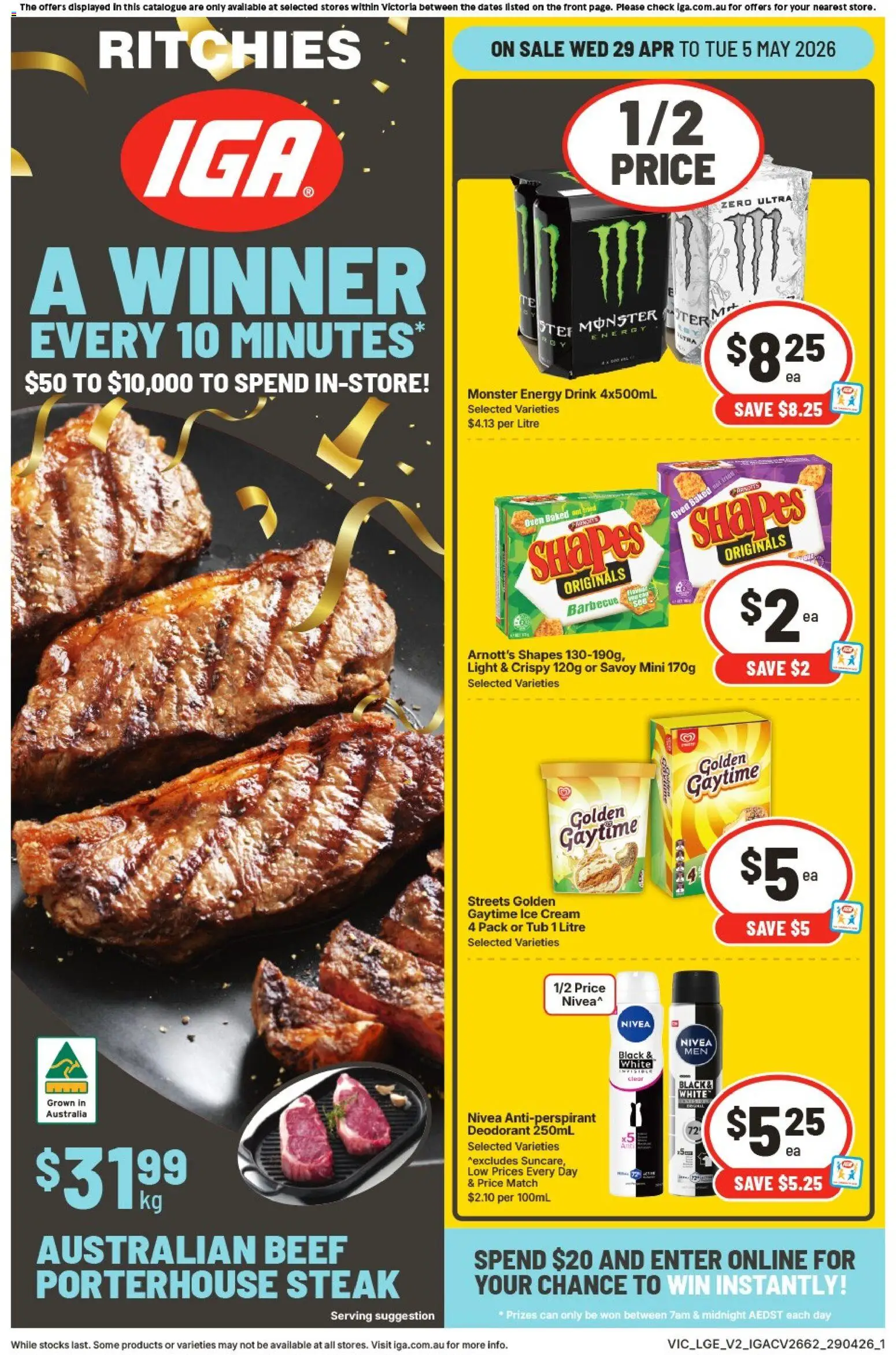 Ritchies catalogue - valid from 29.04.2026 | Page: 1 | Products: Beef, Antiperspirant, Cream, Oven