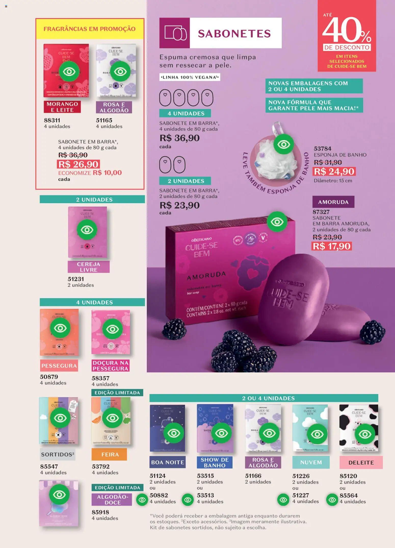 O Boticário Folheto - válido de 19.01.2026 | Página: 82 | Produtos: Cereja, Esponja, Leite, Algodão