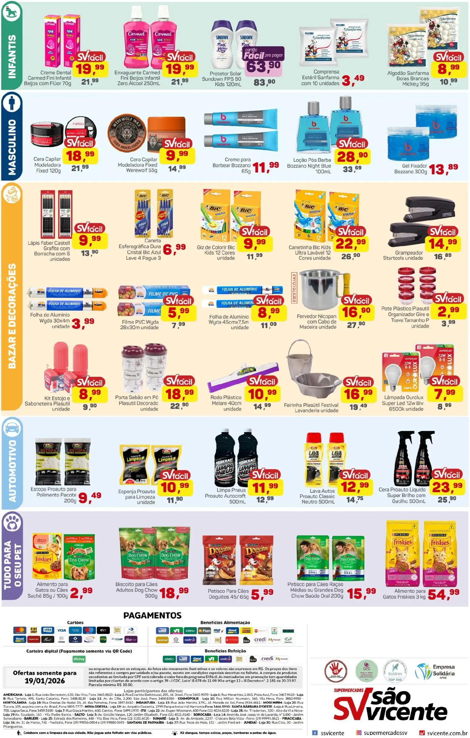 Supermercados São Vicente Folheto - válido de 19.01.2026 | Página: 2 | Produtos: Pó, Borracha, Carne, Saboneteira