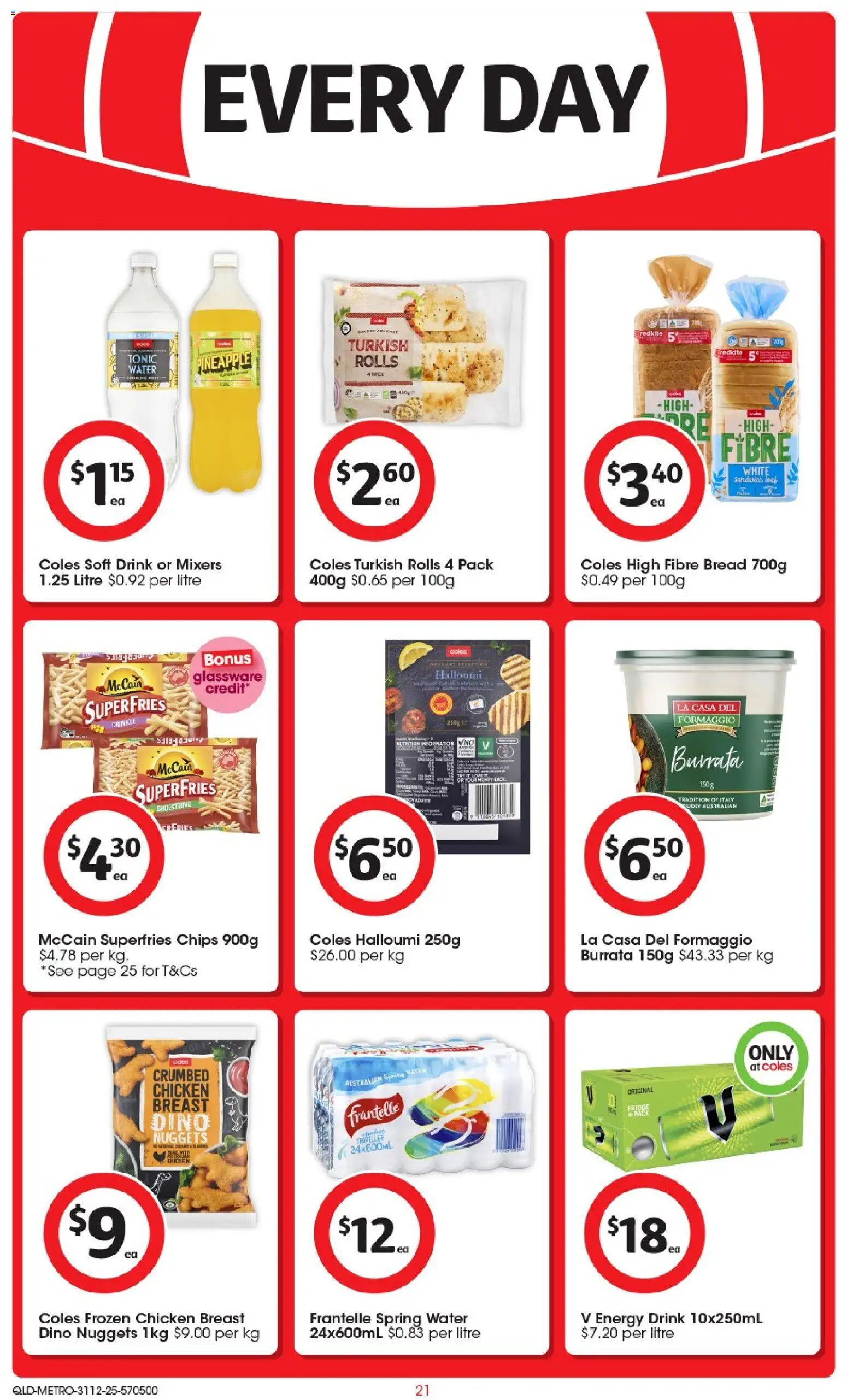 Coles catalogue - valid from 31.12.2025 | Page: 22 | Products: Energy drink, Bread, Chips, Water