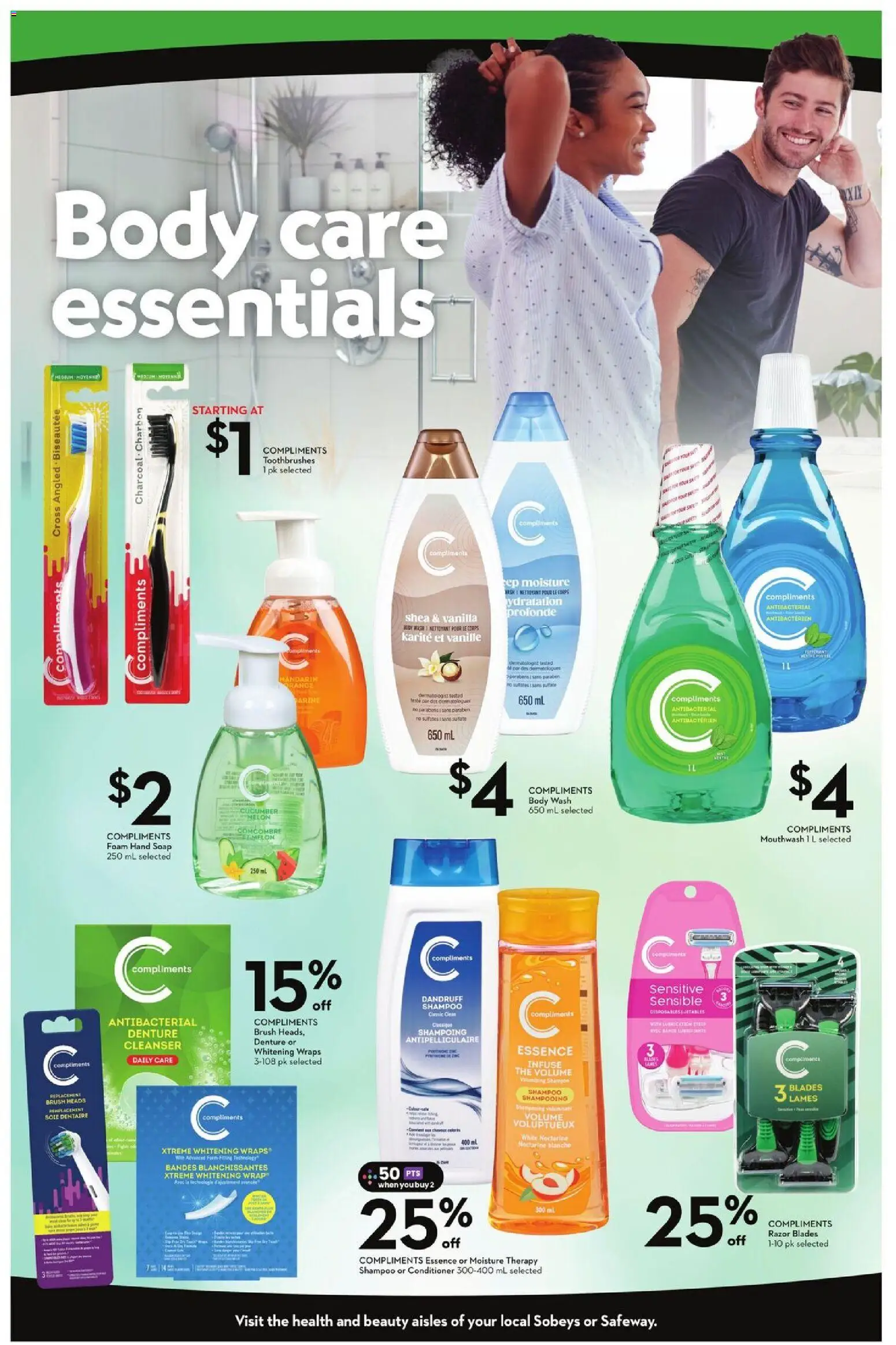 Sobeys flyer valid from 12.02.2026 | Page: 10 | Products: Brush, Shampoo, Conditioner, Body wash
