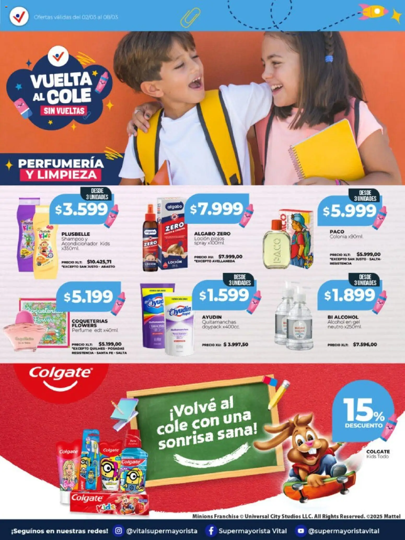 Vital - Vuelta al cole │ válido desde el 09.03.2026 | Página: 7 | Productos: Alcohol en gel, Perfume, Acondicionador, Loción