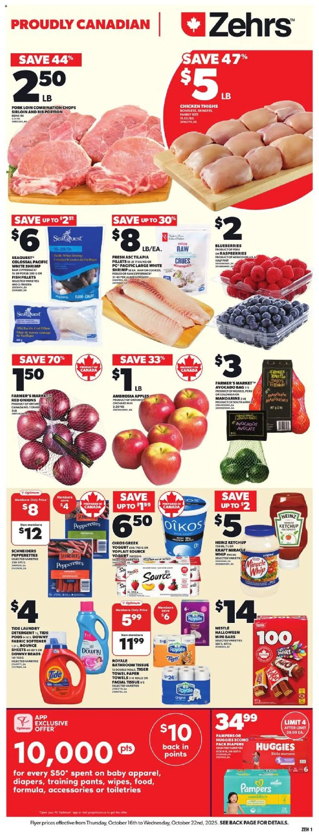 Zehrs flyer valid from 16.10.2025 | Page: 4 | Products: Fish, Ketchup, PC, Bag