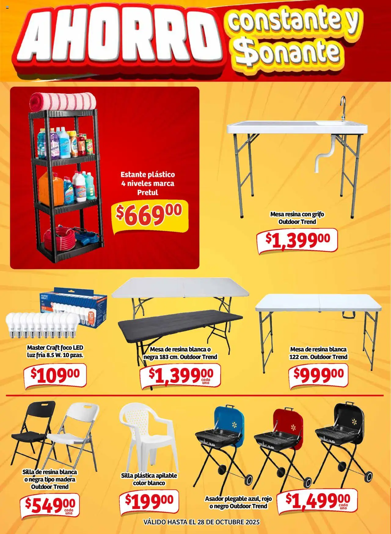 Nuevas ofertas de Soriana válidas en toda la República Mexicana desde el 16.10.2025. ¡Encuentra las mejores ofertas en Soriana - Pesito Valedor Mercado: Nay, Sin, Son! | Página: 28 | Productos: Grifo, Estante, Silla, Mesa