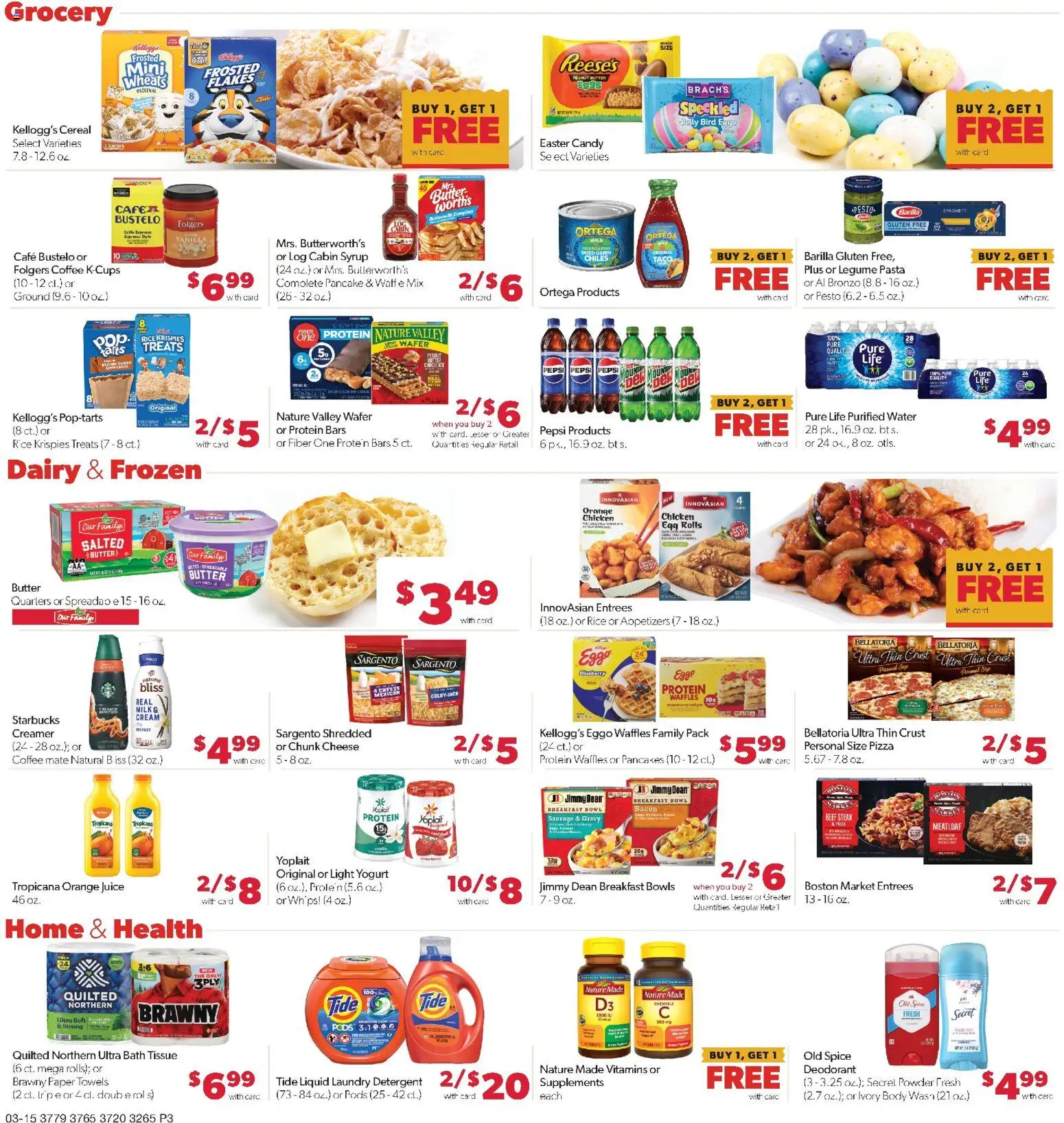 Family Fare Weekly Ad - NE - valid from 15.03.2026 | Page: 3 | Products: Butter, Deodorant, Beef, Flakes
