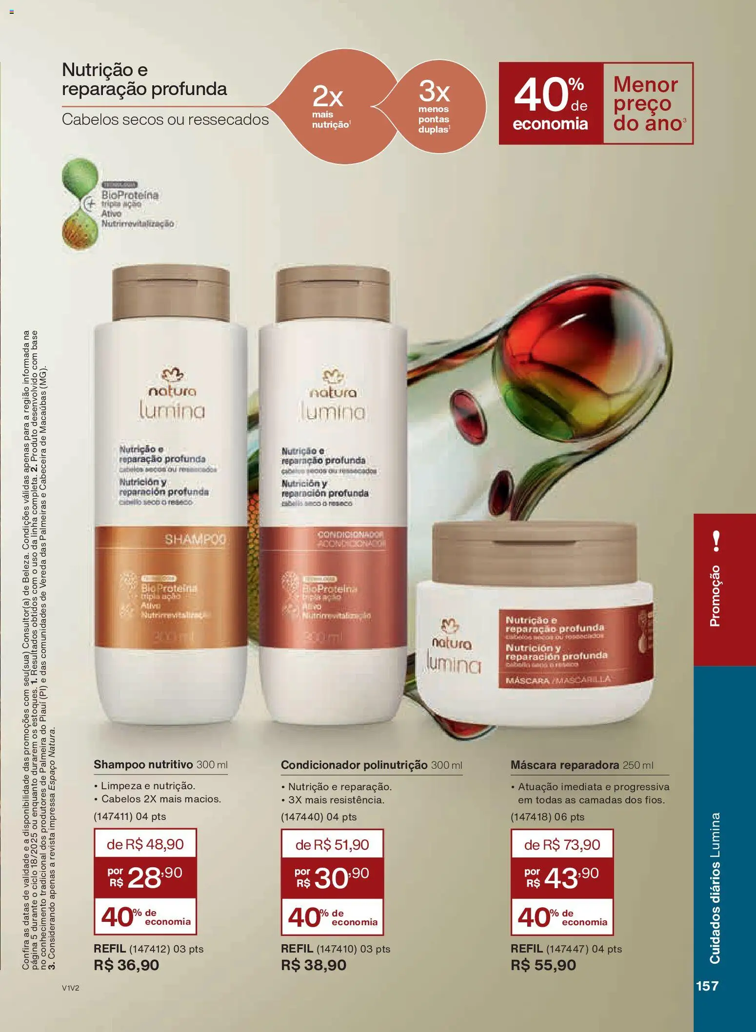 Natura Folheto - válido de 30.10.2025 | Página: 157 | Produtos: Shampoo, Condicionador, Revista, Base
