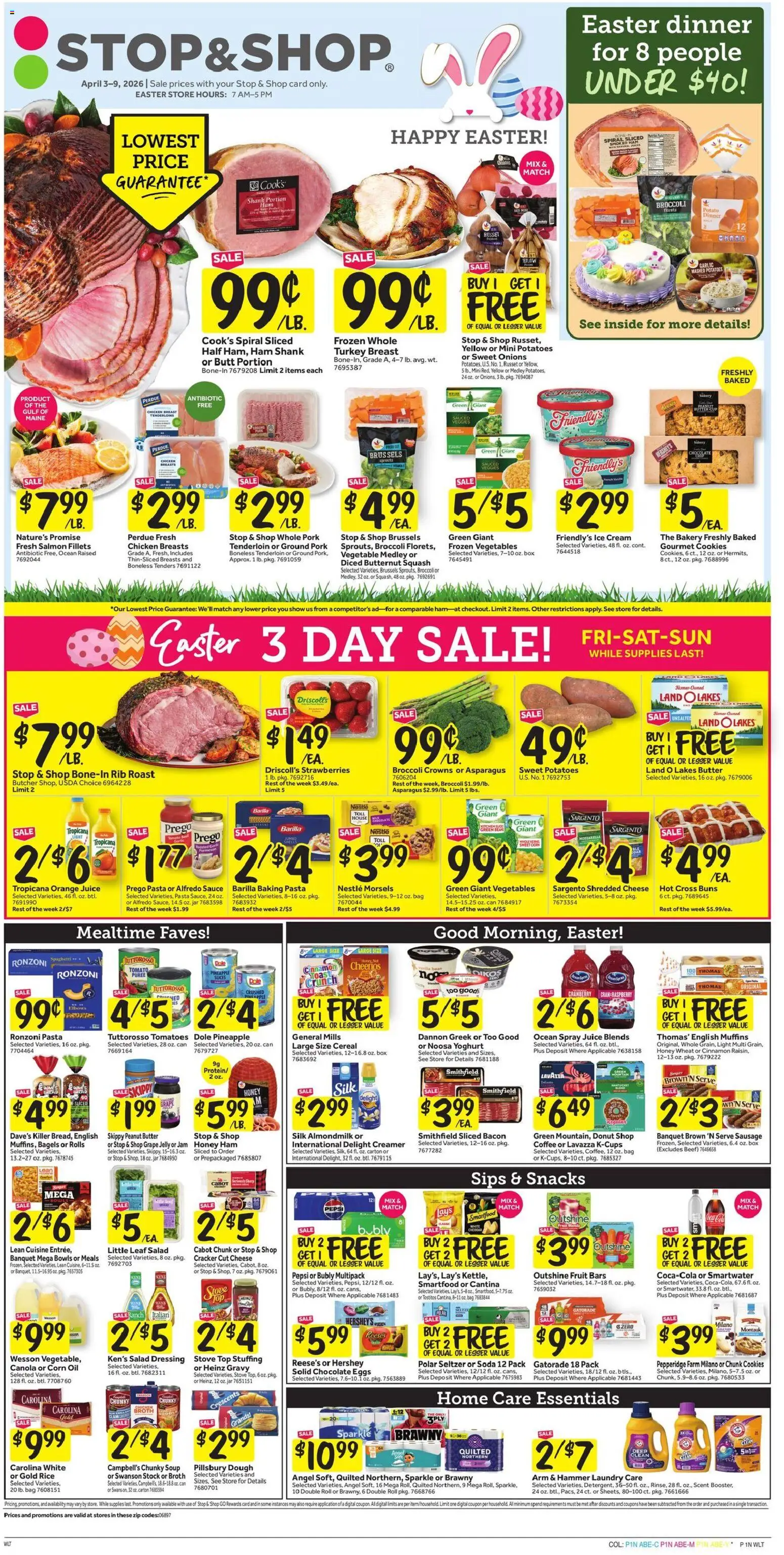 Stop & Shop Weekly Circular - CT - valid from 03.04.2026 | Page: 1 | Products: Bakery, Corn, Ham, Juice