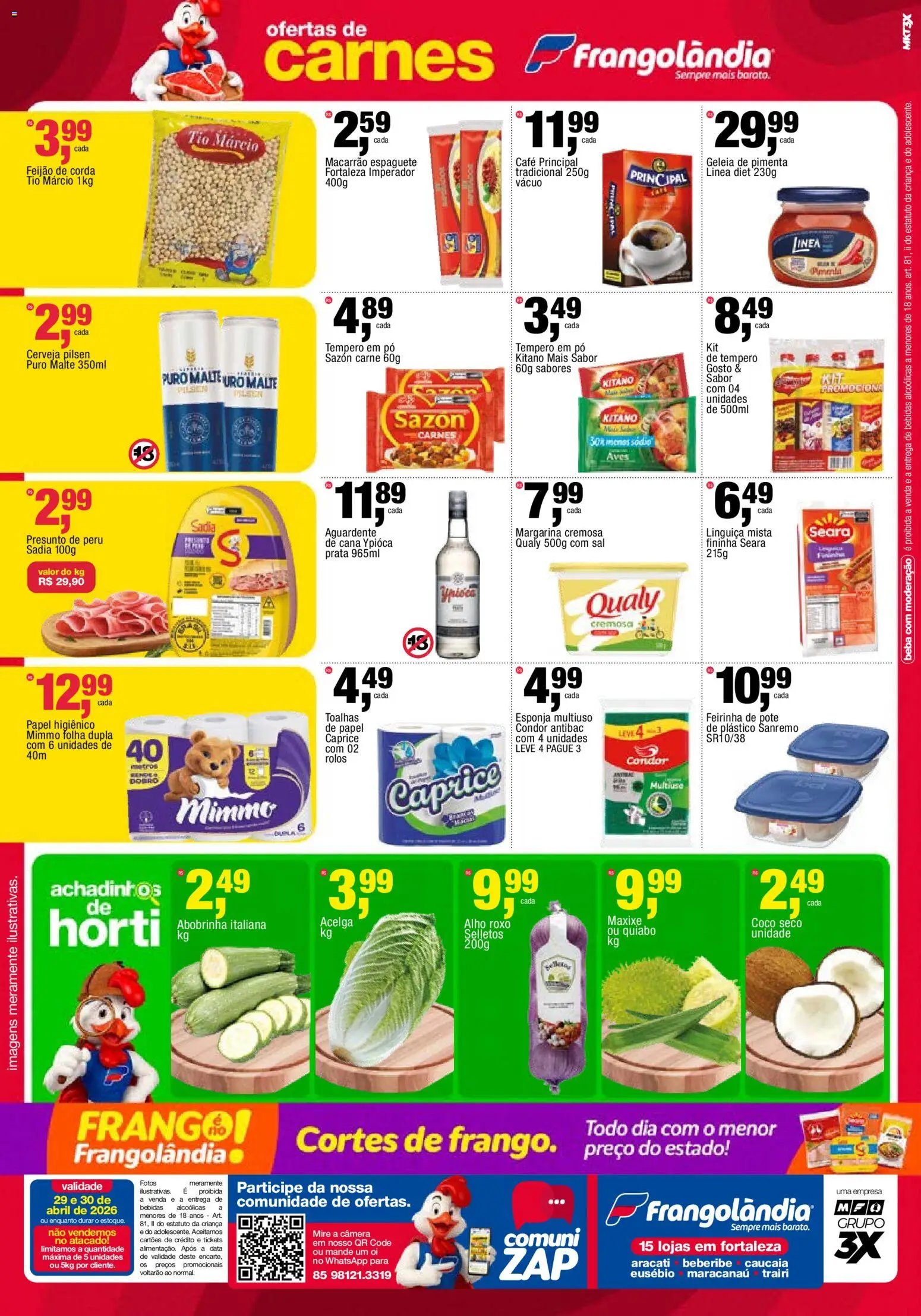 Frangolândia Folheto - válido de 29.04.2026 | Página: 2 | Produtos: Espaguete, Quiabo, Carne, Sal