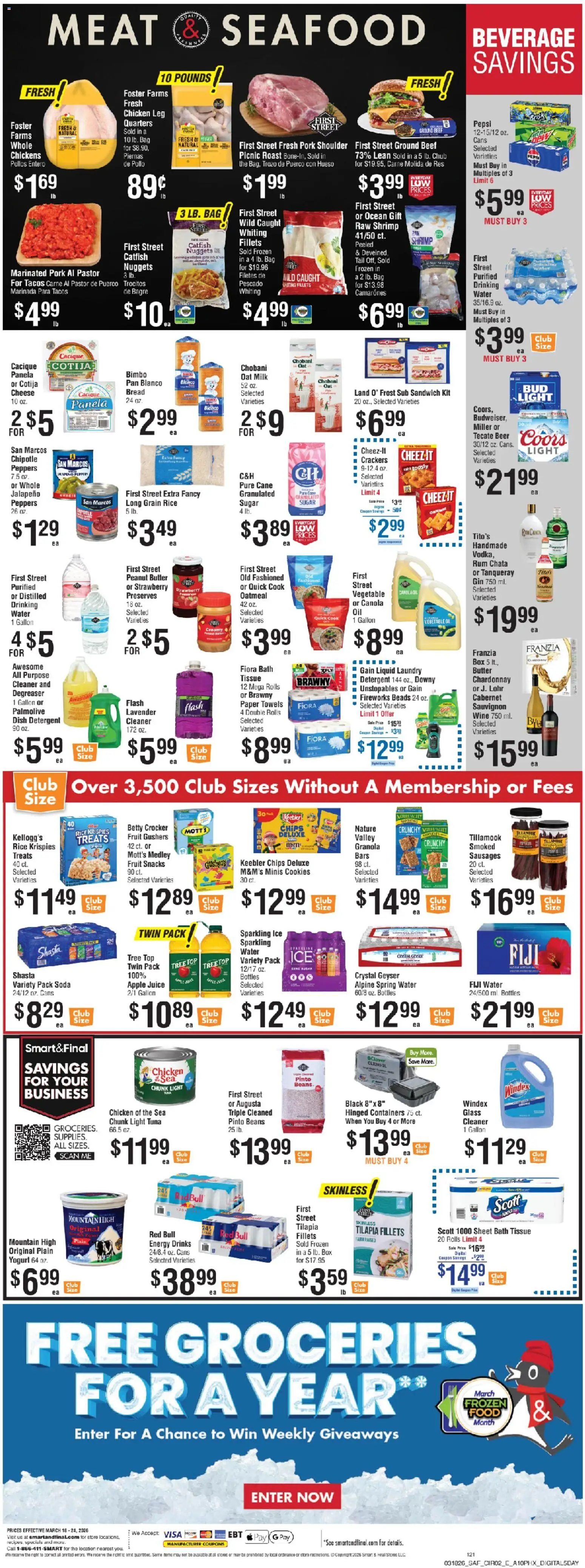 Smart & Final Weekly Ad - valid from 20.03.2026 | Page: 3 | Products: Pan, Milk, Juice, Sugar
