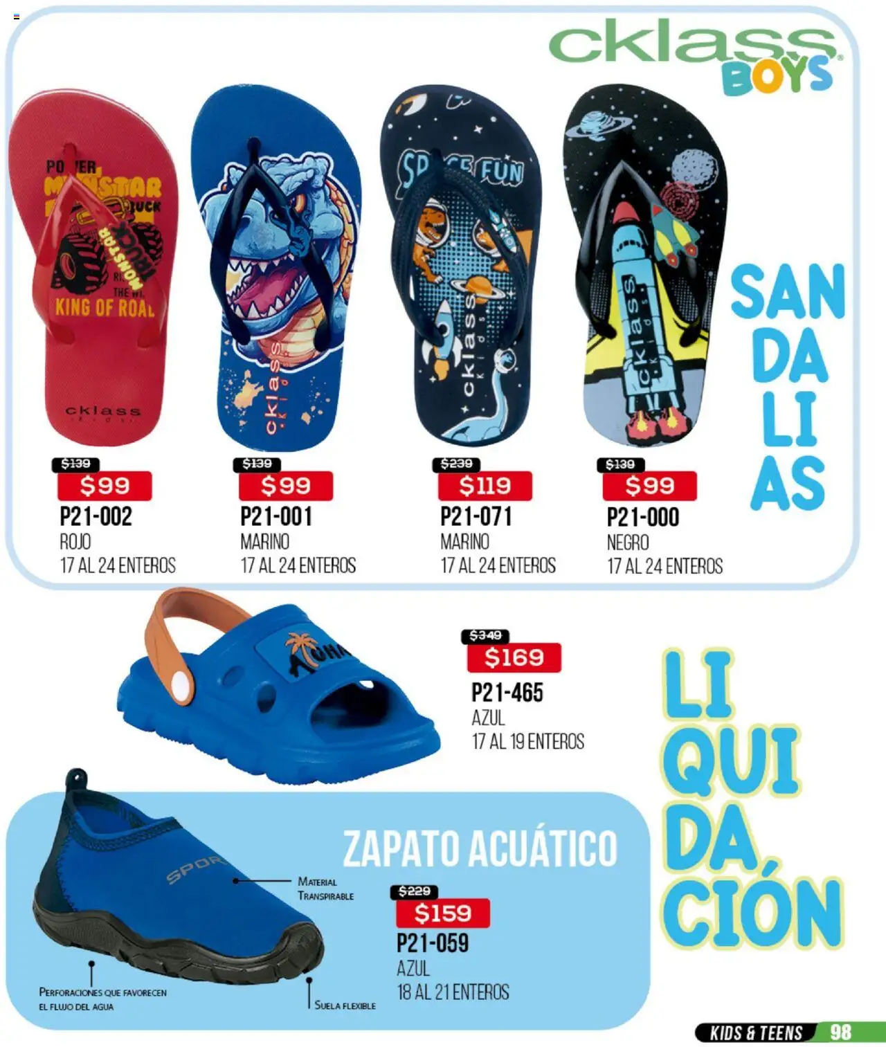 Nuevas ofertas de Cklass válidas en toda la República Mexicana desde el 09.09.2025. ¡Encuentra las mejores ofertas en Cklass - Catálogo Liquidacion Calzado! | Página: 99 | Productos: Agua, Flexible