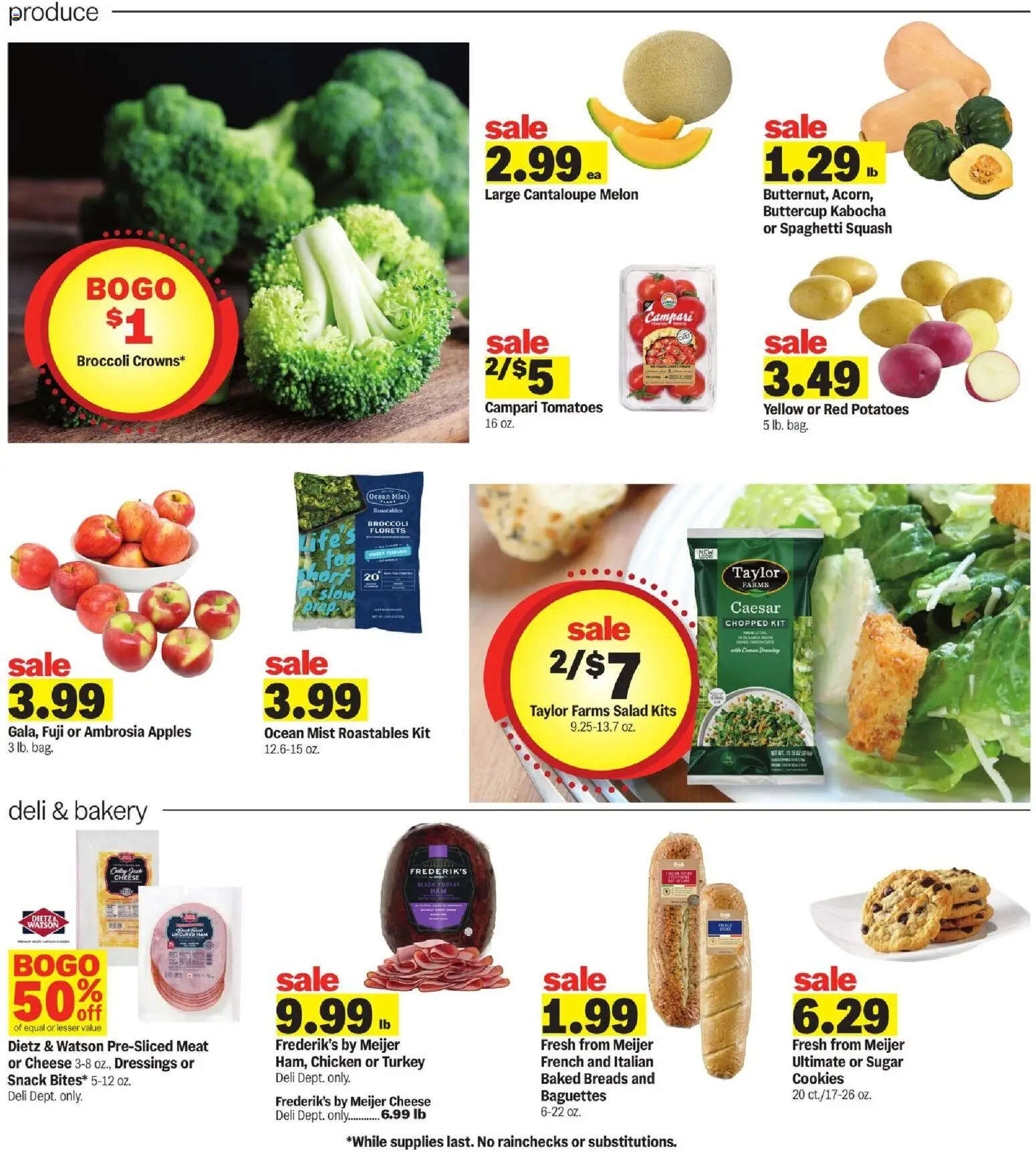 Meijer Weekly Ad - MI - valid from 18.02.2026 | Page: 13 | Products: Bakery, Broccoli, Cheese, Tomatoes