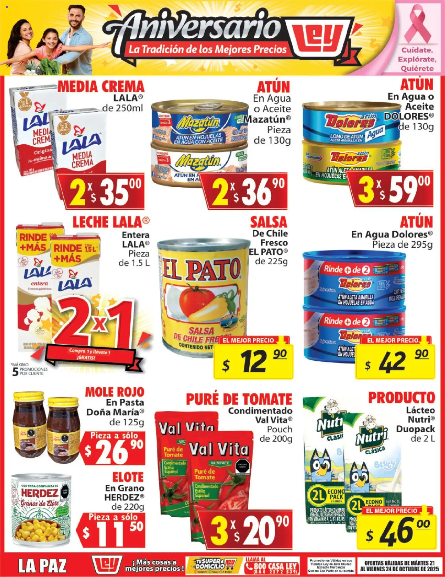 Nuevas ofertas de Casa Ley válidas en toda la República Mexicana desde el 21.10.2025. ¡Encuentra las mejores ofertas en Casa Ley folleto La Tradición de los Mejores Precios! | Página: 1 | Productos: Tomate, Aceite, Pastel, Vitaminas