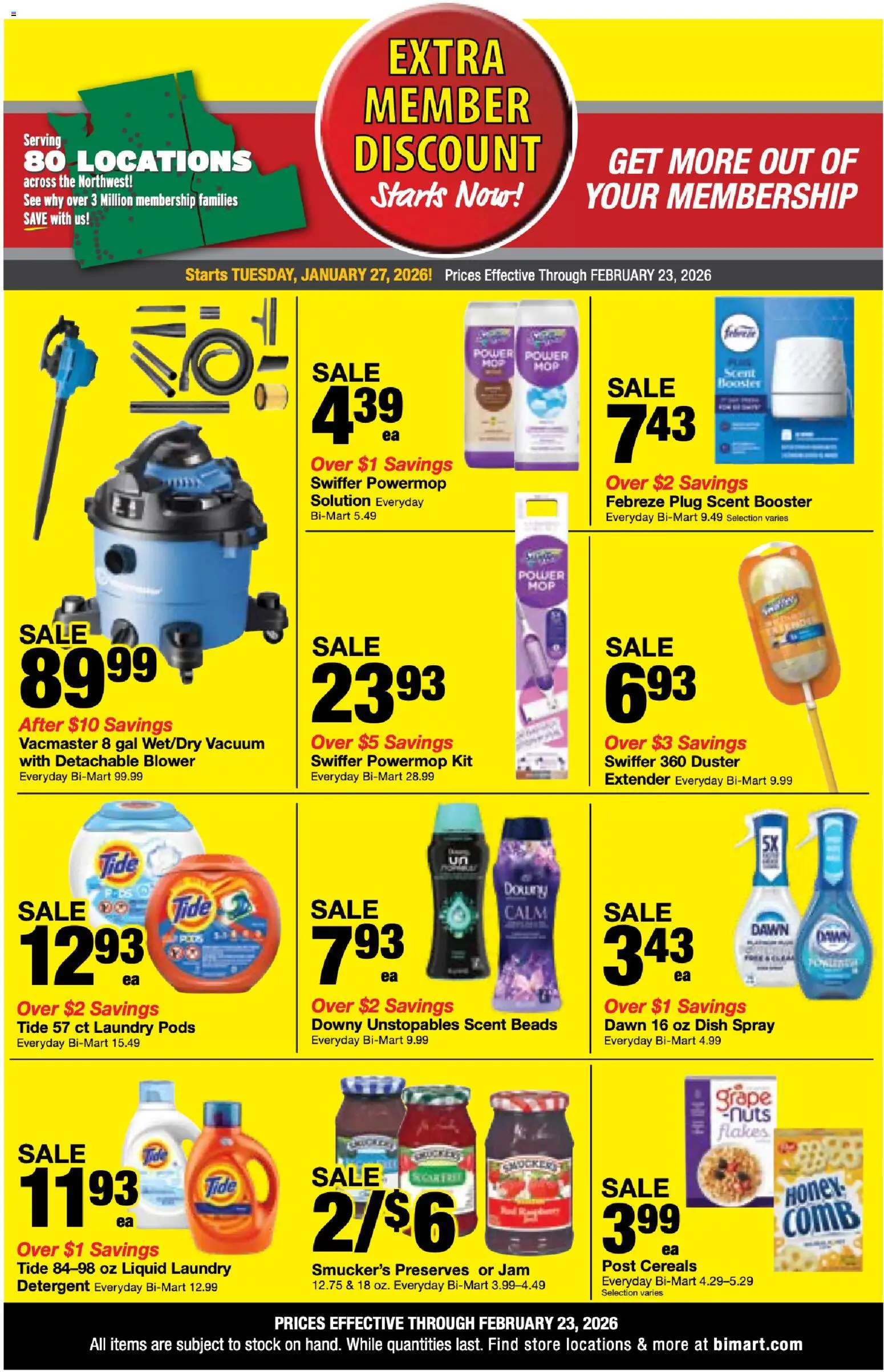 Bi-Mart Weekly Ad - valid from 27.01.2026 | Page: 12 | Products: Vacuum, Detergent, Flakes, Blower