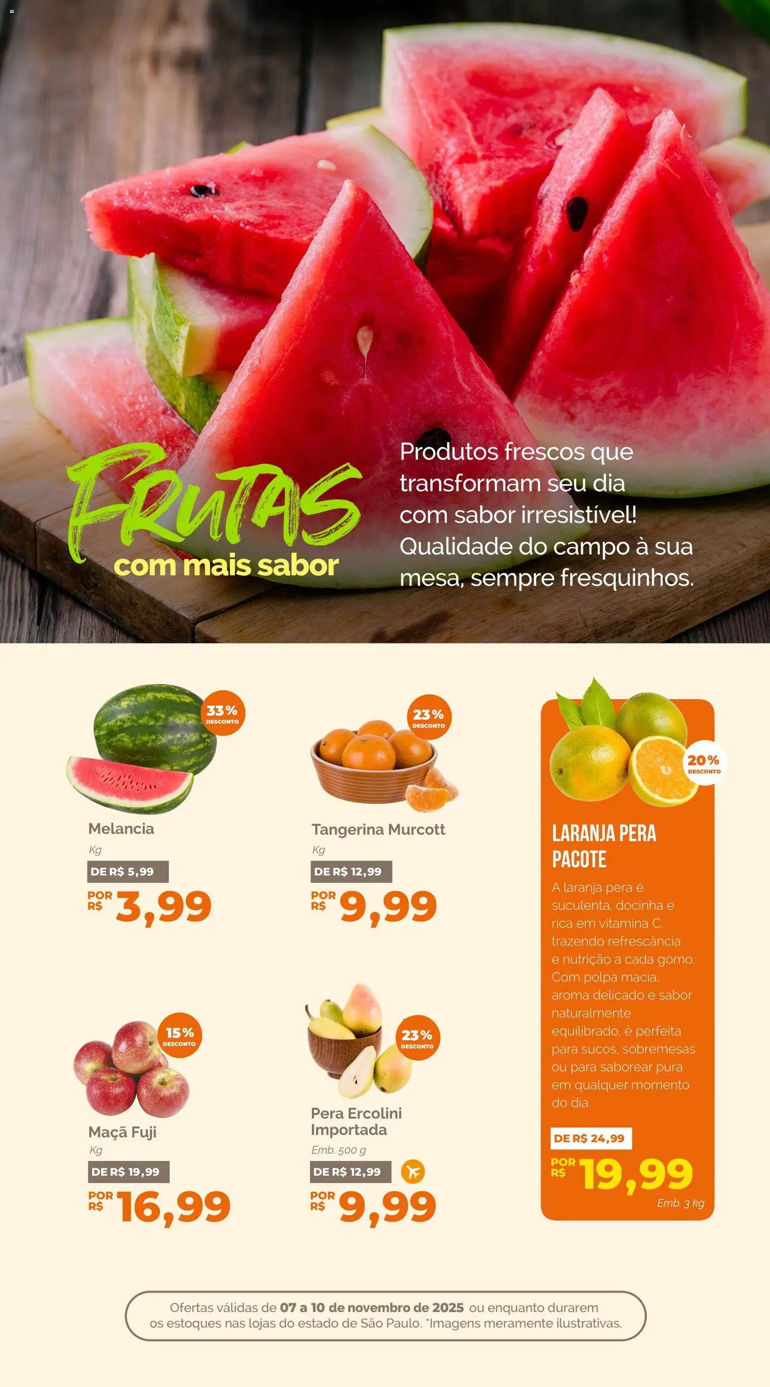 Oba Hortifruti Folheto - válido de 07.11.2025 | Página: 5 | Produtos: Melancia, Pera