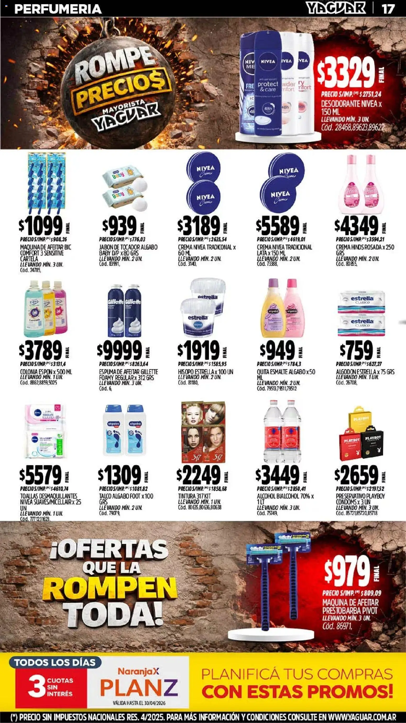 Yaguar catálogo │ válido desde el 13.04.2026 | Página: 17 | Productos: Toallas, Maquina de afeitar, Tintura, Jabón