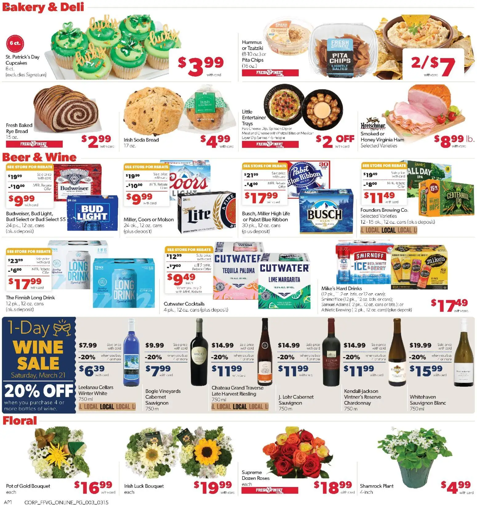 Family Fare Weekly Ad - MI - valid from 15.03.2026 | Page: 8 | Products: Cheese, Ham, Wine, Chips
