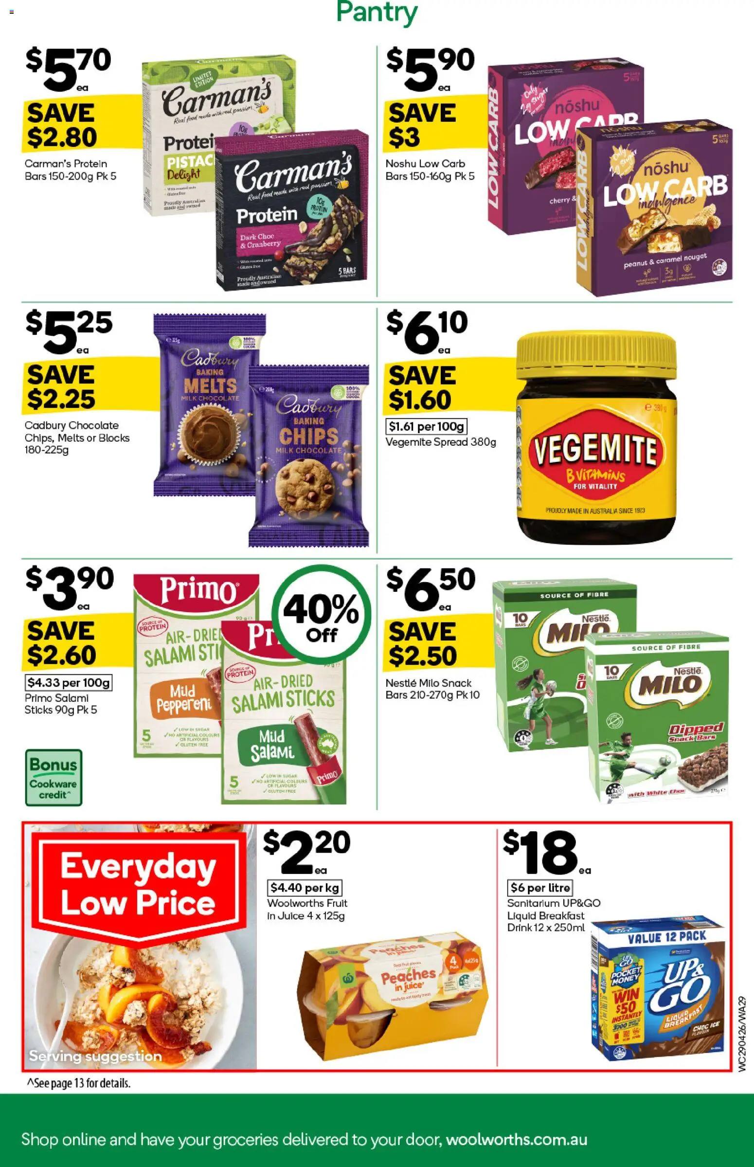 Woolworths catalogue - valid from 29.04.2026 | Page: 29 | Products: Chocolate, Salami, Sugar, Vegemite