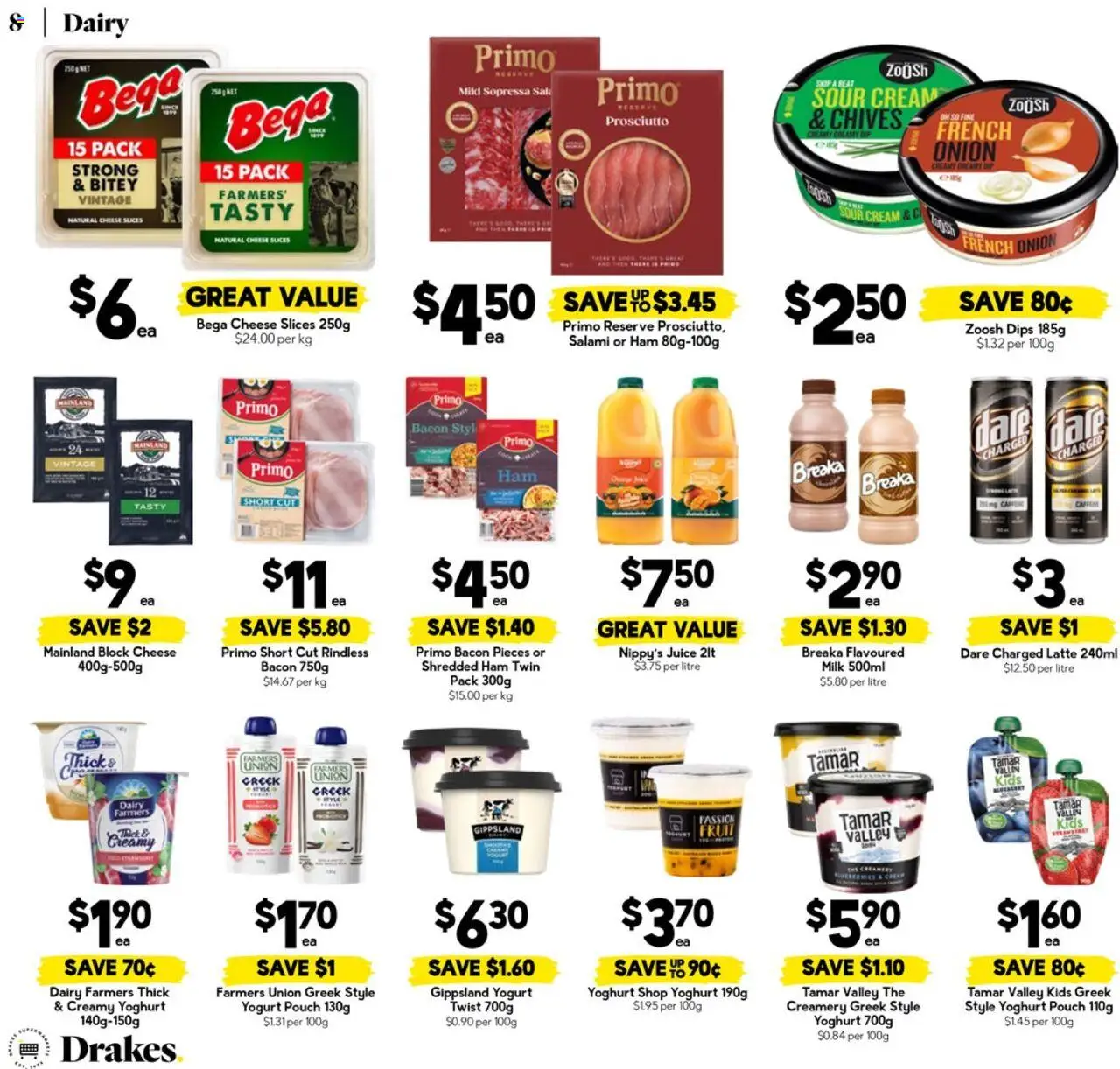 Drakes catalogue - valid from 02.07.2025 | Page: 8 | Products: Bacon, Dairy, Ham, Sour cream