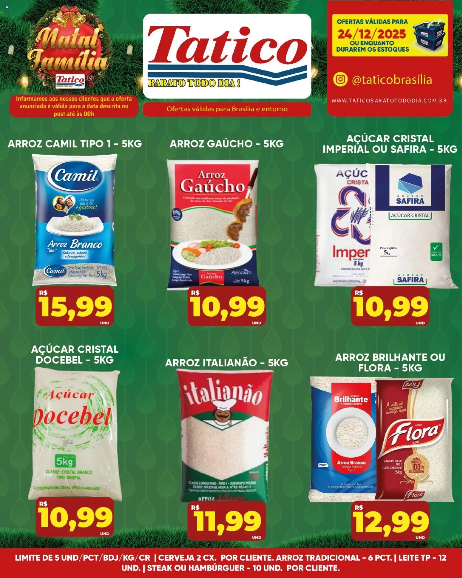 Tatico Folheto - válido de 24.12.2025 | Página: 17 | Produtos: Cerveja, Arroz, Hambúrguer, Açúcar