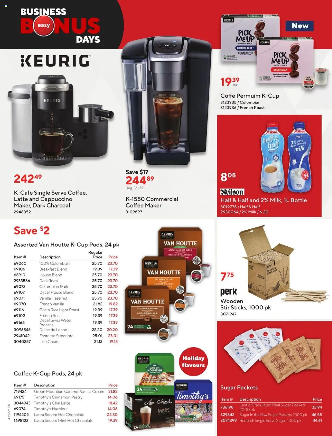Staples flyer valid from 03.10.2025 | Page: 4 | Products: Coffee maker, Milk, Coffee, Chocolate