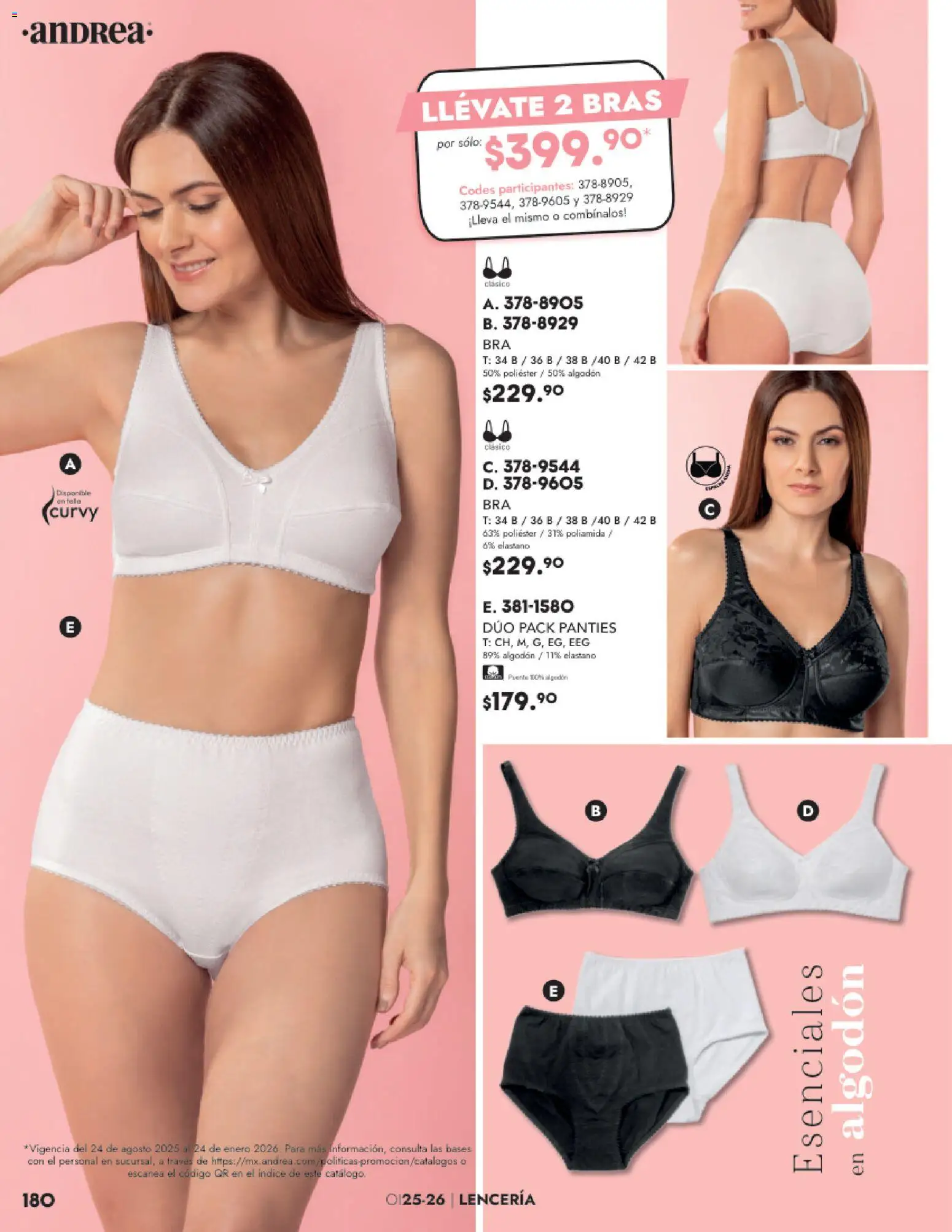 Nuevas ofertas de Andrea válidas en toda la República Mexicana desde el 26.11.2025. ¡Encuentra las mejores ofertas en Andrea catálogo Lancería, Vestir Interior otoño 2025! | Página: 16 | Productos: Algodón, Lenceria