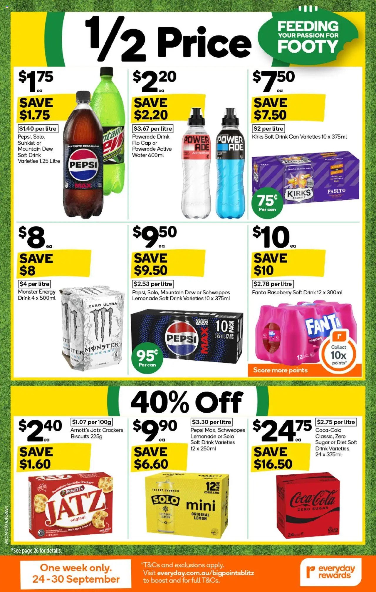 Woolworths catalogue - valid from 24.09.2025 | Page: 4 | Products: Pepsi, Coca Cola Zero, Water, Cap