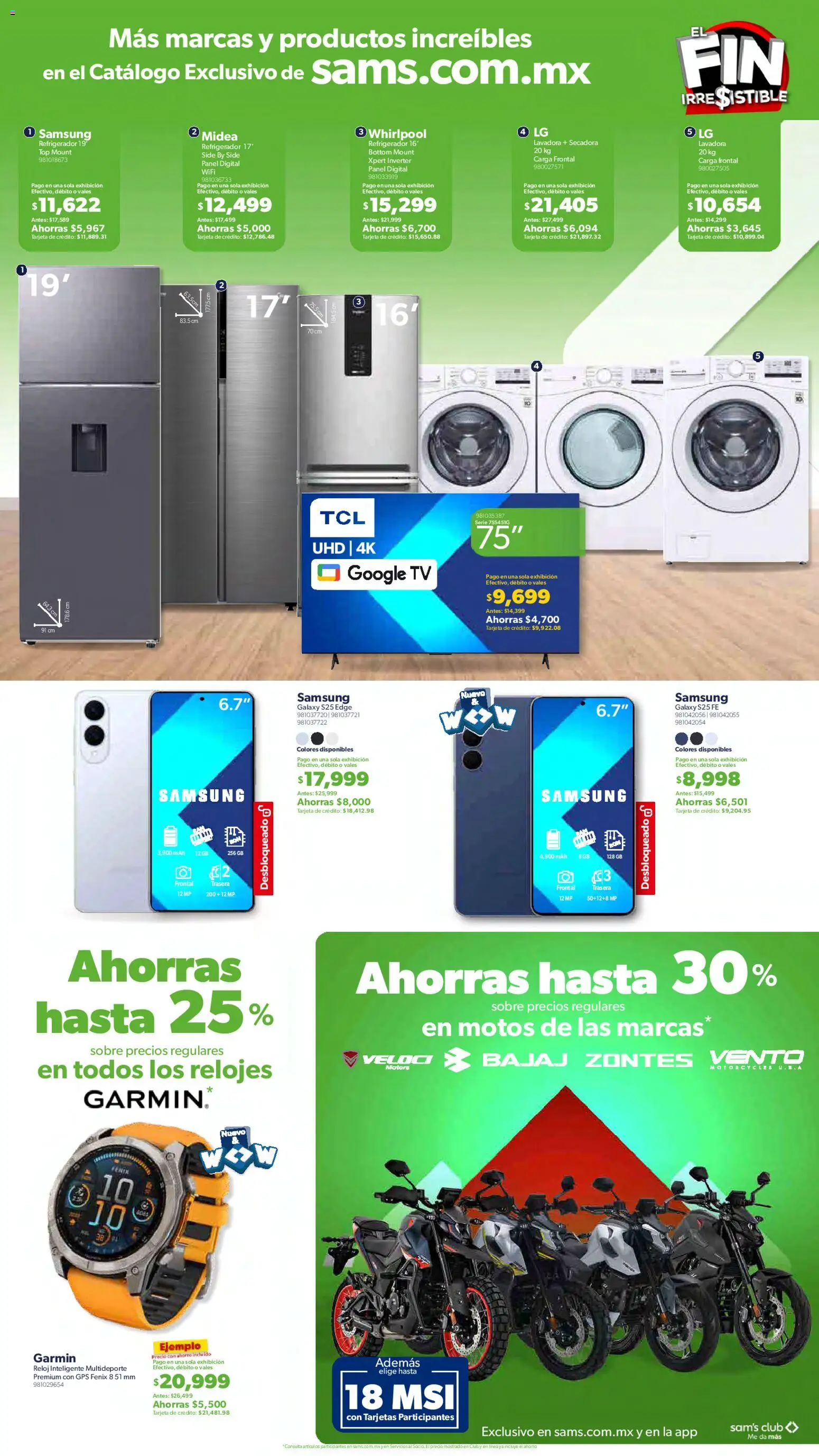 Nuevas ofertas de Sam's Club válidas en toda la República Mexicana desde el 13.11.2025. ¡Encuentra las mejores ofertas en Sam's Club Buen Fin ! | Página: 18 | Productos: Refrigerador, Top, Reloj, Sobre