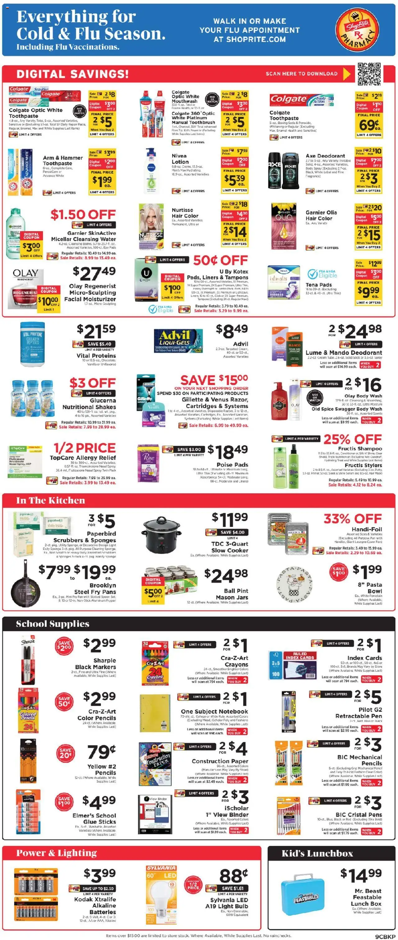 ShopRite Weekly Ad - valid from 22.08.2025 | Page: 10 | Products: Pencil, Pen, Hammer, Toothbrush