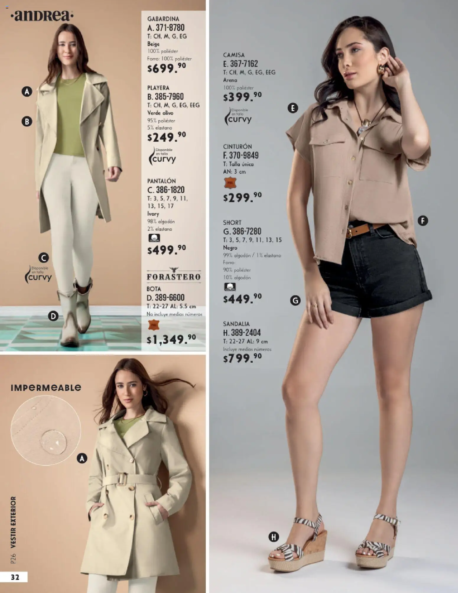 Nuevas ofertas de Andrea válidas en toda la República Mexicana desde el 25.01.2026. ¡Encuentra las mejores ofertas en Andrea catálogo Vestir! | Página: 32 | Productos: Camisa, Algodón, Playera, Short