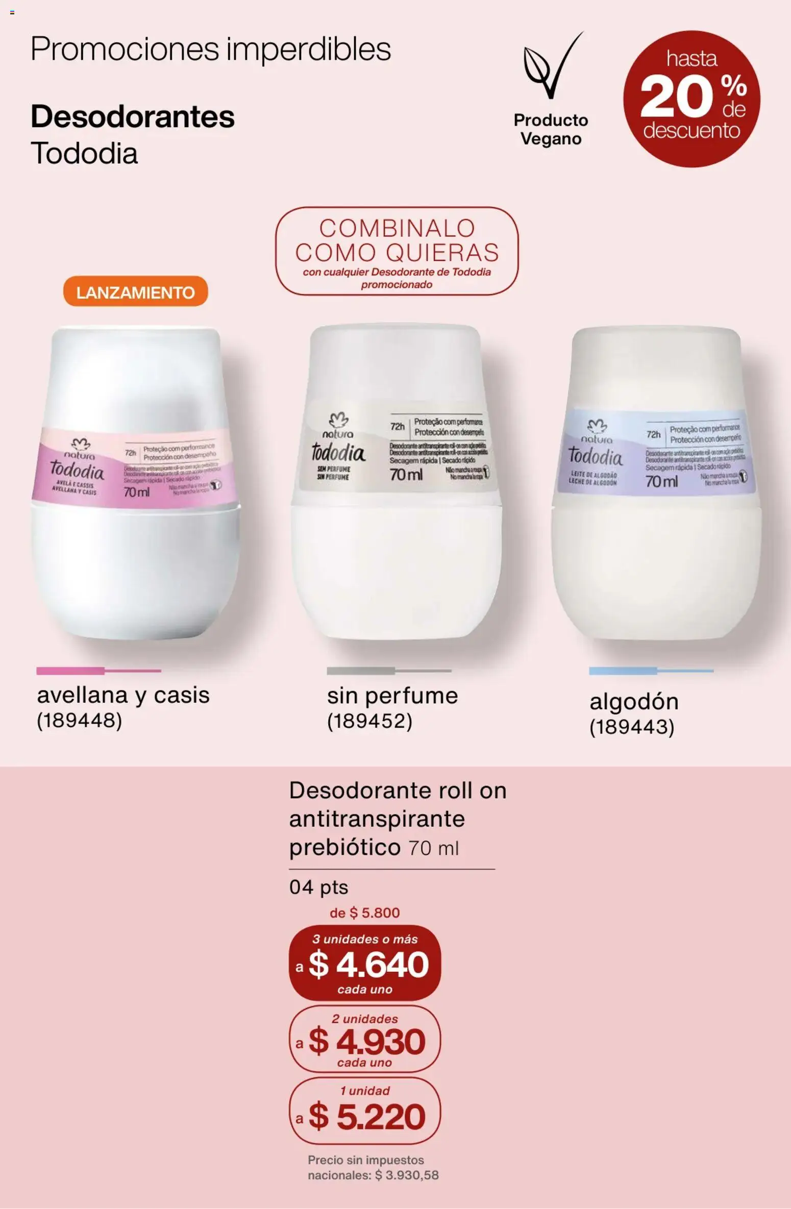 Catálogo Natura Ciclo 1/2026 │ válido desde el 06.01.2026 | Página: 54 | Productos: Perfume, Desodorante, Antitranspirante, Leche